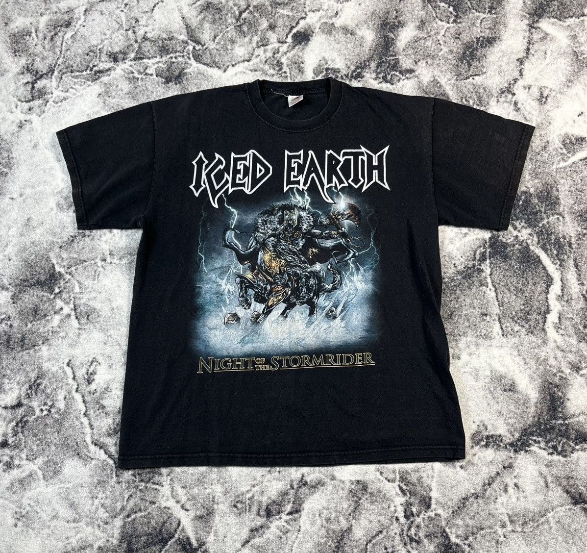 Band Tees Iced Earth Night of the Stormrider Band Tee Faded Vintage Size US XL / EU 56 / 4 - 1 Thumbnail