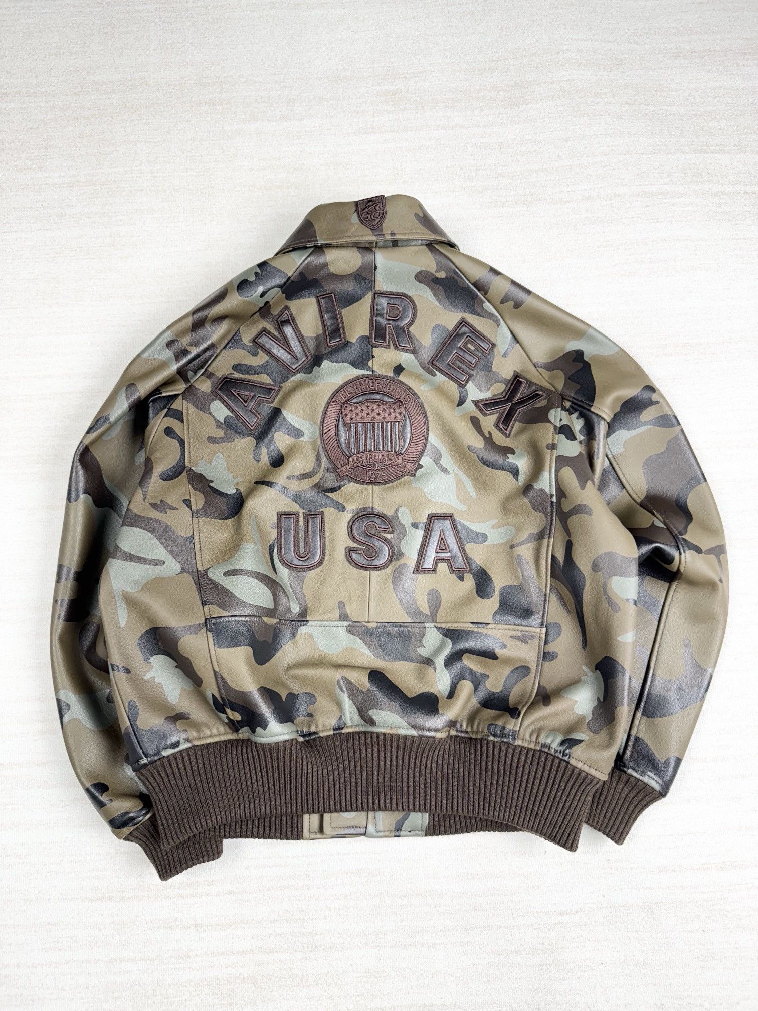 Avirex camo leather jacket Size US L / EU 52-54 / 3 - 4 Thumbnail