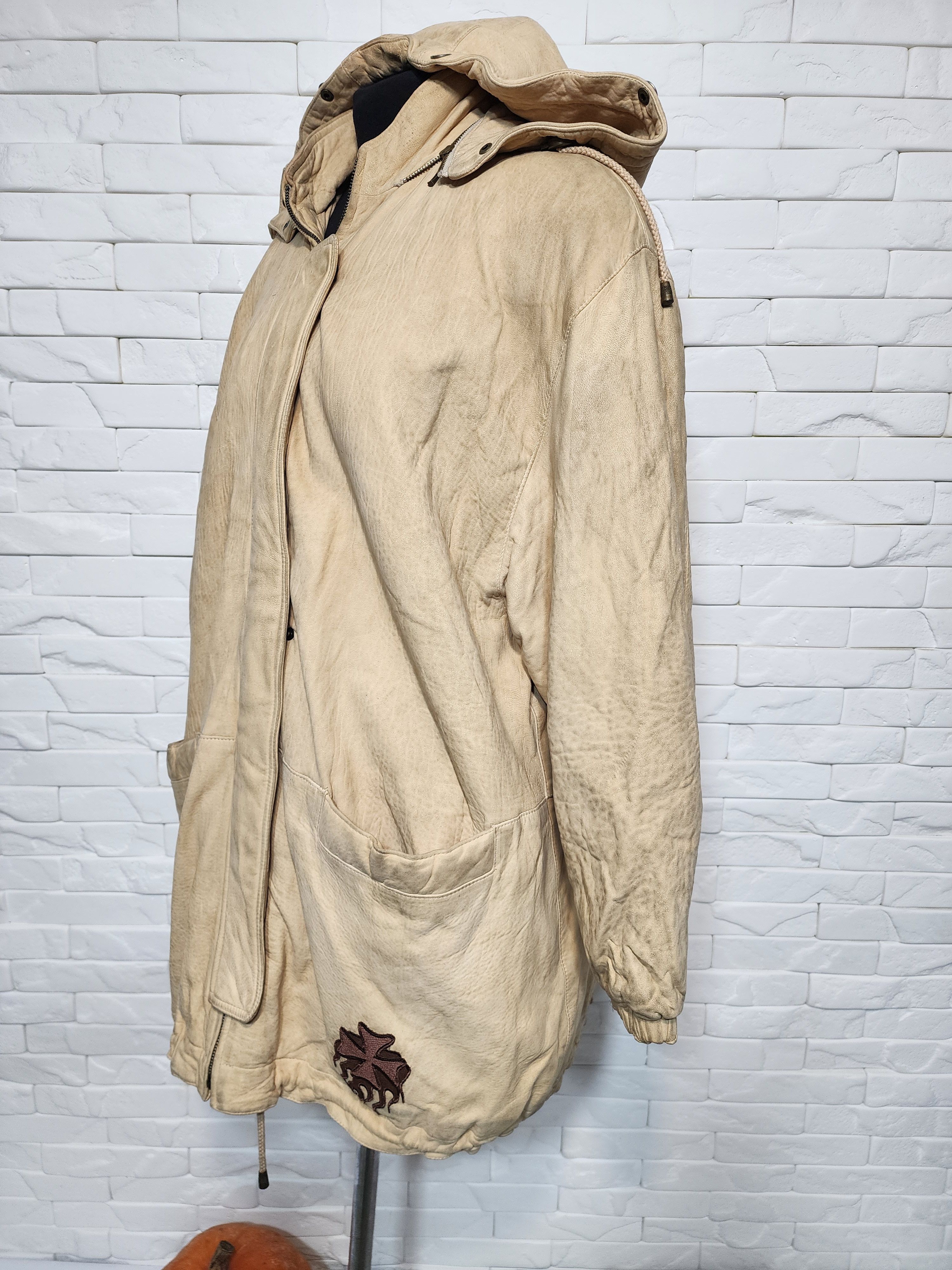 Genuine Leather Yellow Leather Hooded Jacket: Women's Leather Coat Size 3XL / US 20-22 - 2 Thumbnail