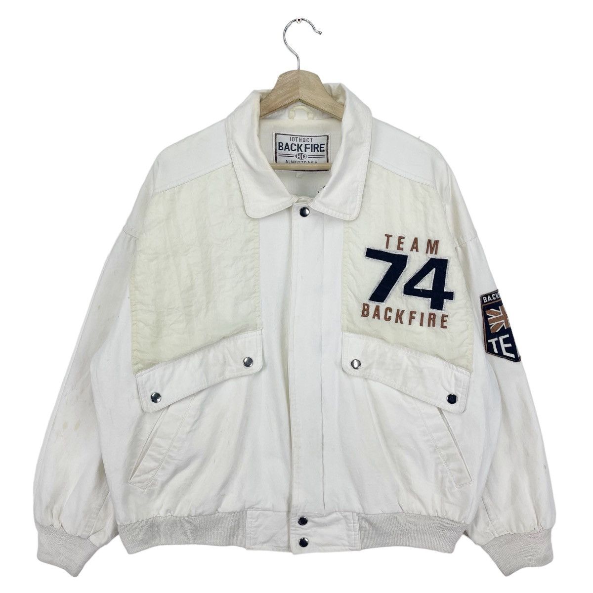 Sports Specialties × Vintage Back Fire 74 Racing Team Bomber Jacket Size US XL / EU 56 / 4 - 2 Thumbnail
