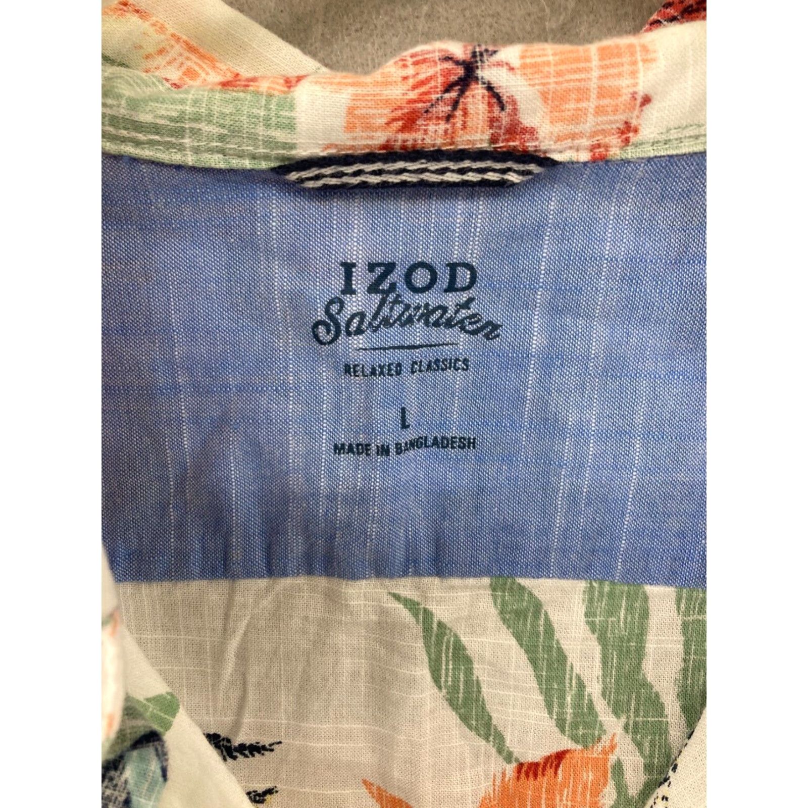 Izod Mens Izod Saltwater Hawaiian Tropical Print Shirt Large Size US L / EU 52-54 / 3 - 4 Thumbnail
