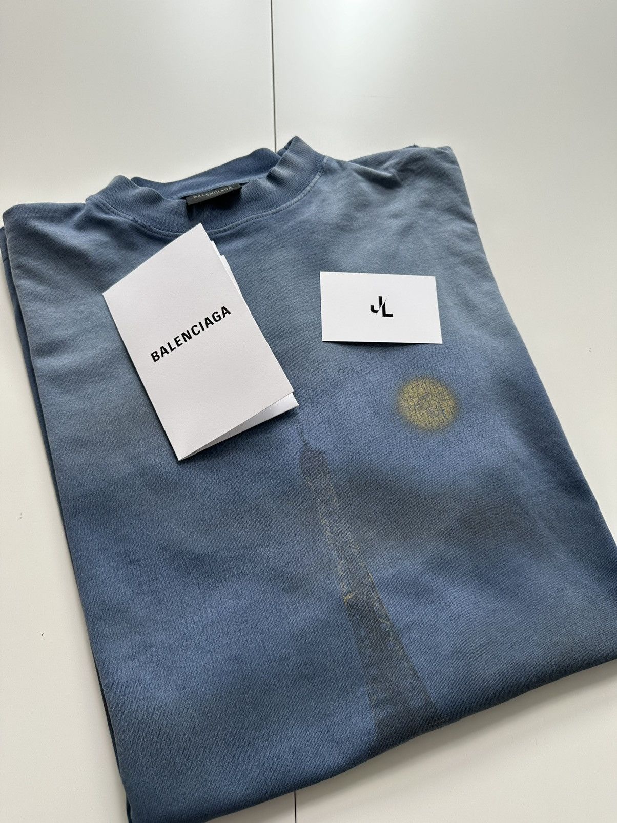Balenciaga Balenciaga „Paris Moon“ shirt faded blue Sz1 NEW Size US S / EU 44-46 / 1 - 3 Thumbnail