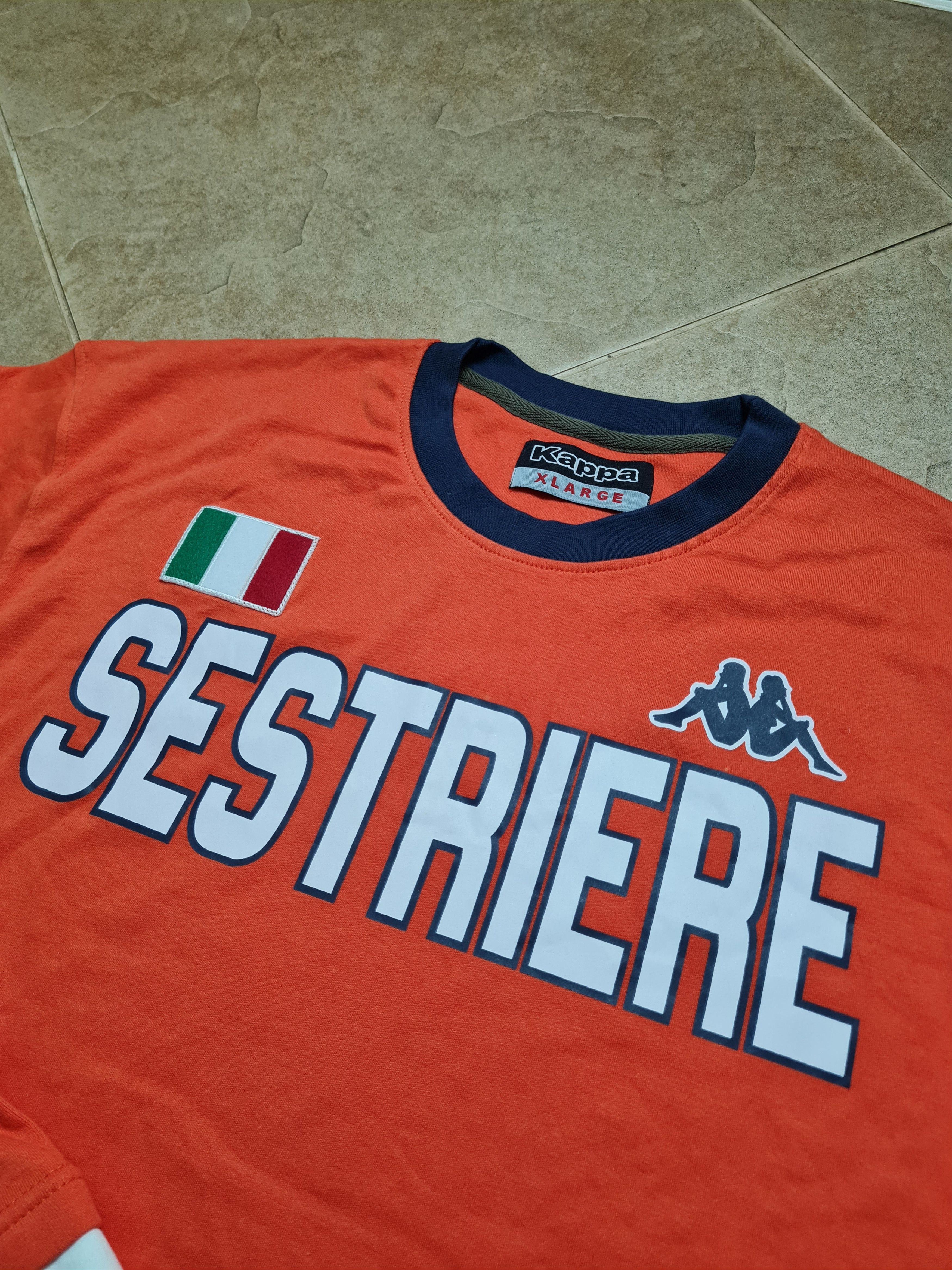 Kappa Vintage Kappa Sestriere Mens Orange Big Logo Long Sleeve Size US XL / EU 56 / 4 - 12 Thumbnail