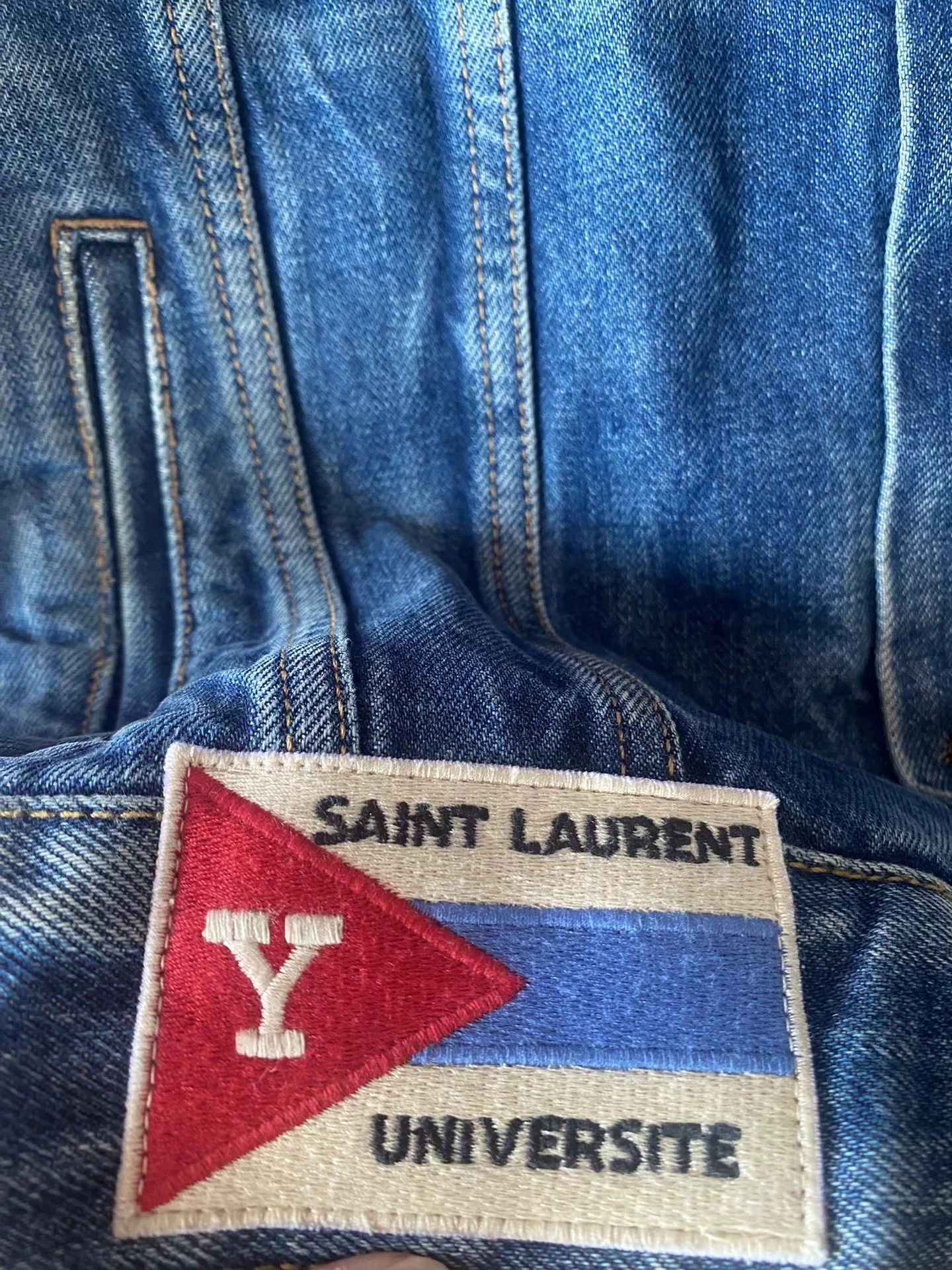 Saint Laurent Paris Saint Laurent slp17FW Bully Dog Embroidered Denim Jacket Size US L / EU 52-54 / 3 - 7 Thumbnail