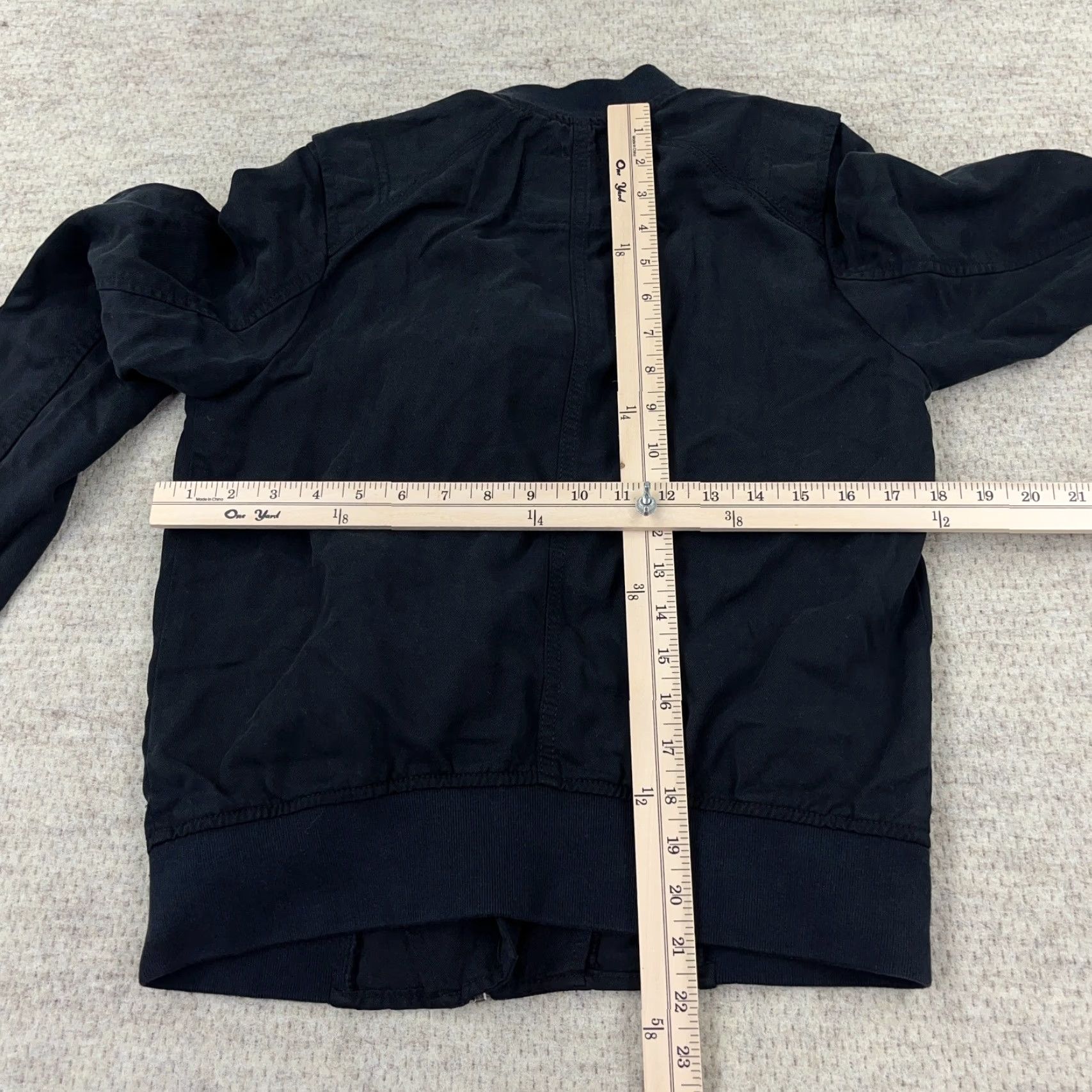 American Eagle Outfitters American Eagle Bomber Jacket Women Small Black Lightweight Full Zip Casual Retro Hipster Size S / US 4 / IT 40 - 6 Thumbnail