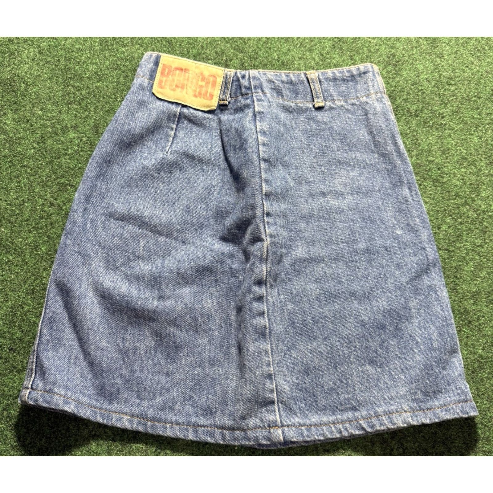 Vintage VINTAGE Bongo Skirt Women Size 7 Blue Denim Front Zip Short Cotton Button 90s Theme Size 28" / US 6 / IT 42 - 2 Thumbnail