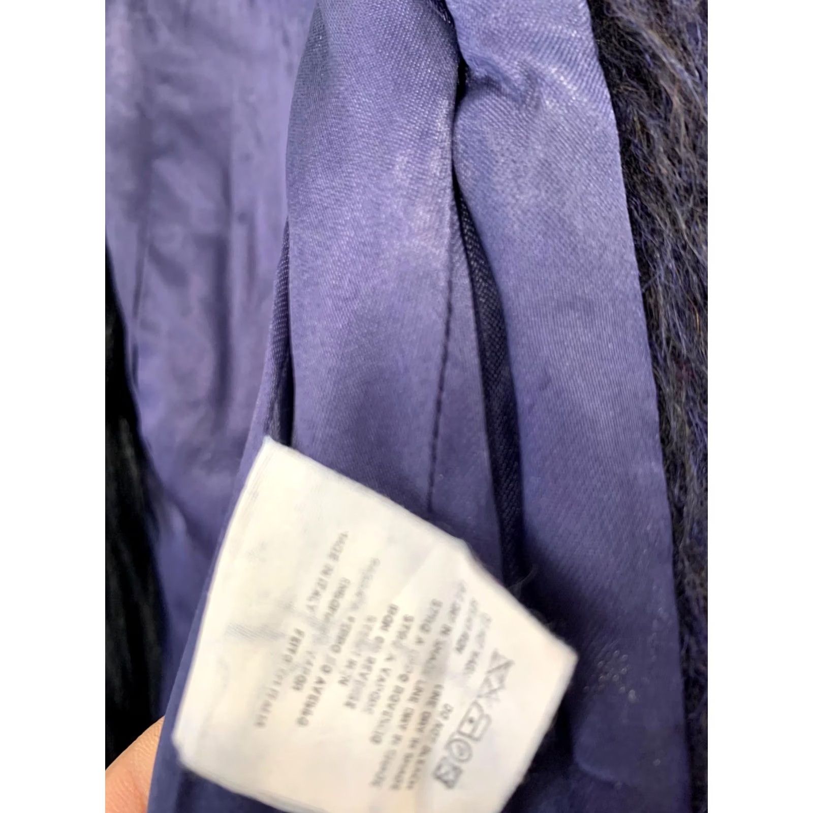 Vintage VINTAGE Cavalli Jeans Faux Fur Long Coat Purple Green Trim Women’s 8 CJ Made in Italy Overcoat 42 inch Fur Trim Womens Size 30" / US 8 / IT 44 - 4 Thumbnail