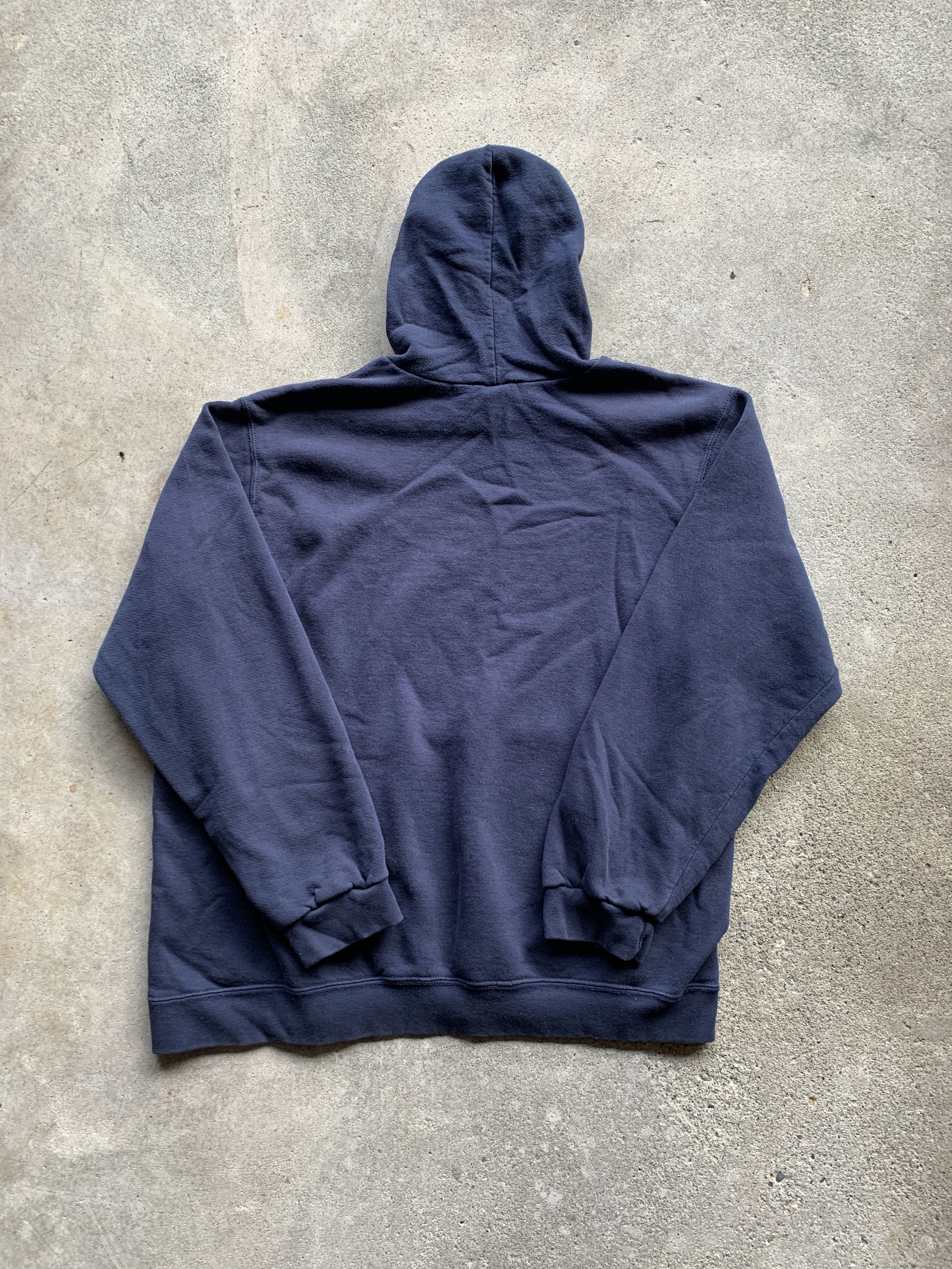 Nike × Vintage Vintage 2003 Navy Nike Center Swoosh Hoodie Size US XL / EU 56 / 4 - 4 Thumbnail