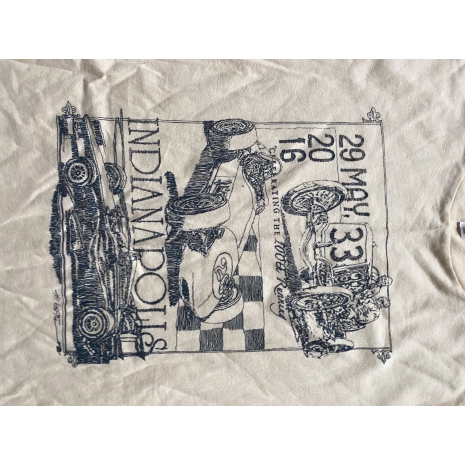 Vintage VINTAGE Indy 100th Running Of The Indy 500 Women’s XXL Shirt Tan Short Sleeve Unisex Adults 2016 Merch Size XXL / US 16-18 / IT 52-54 - 2 Thumbnail