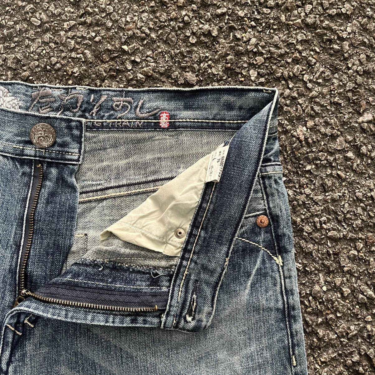 Hysteric Glamour Osaka Big Train Boro Mud Distressed Patchwork Denim Pants Size US 33 - 8 Thumbnail