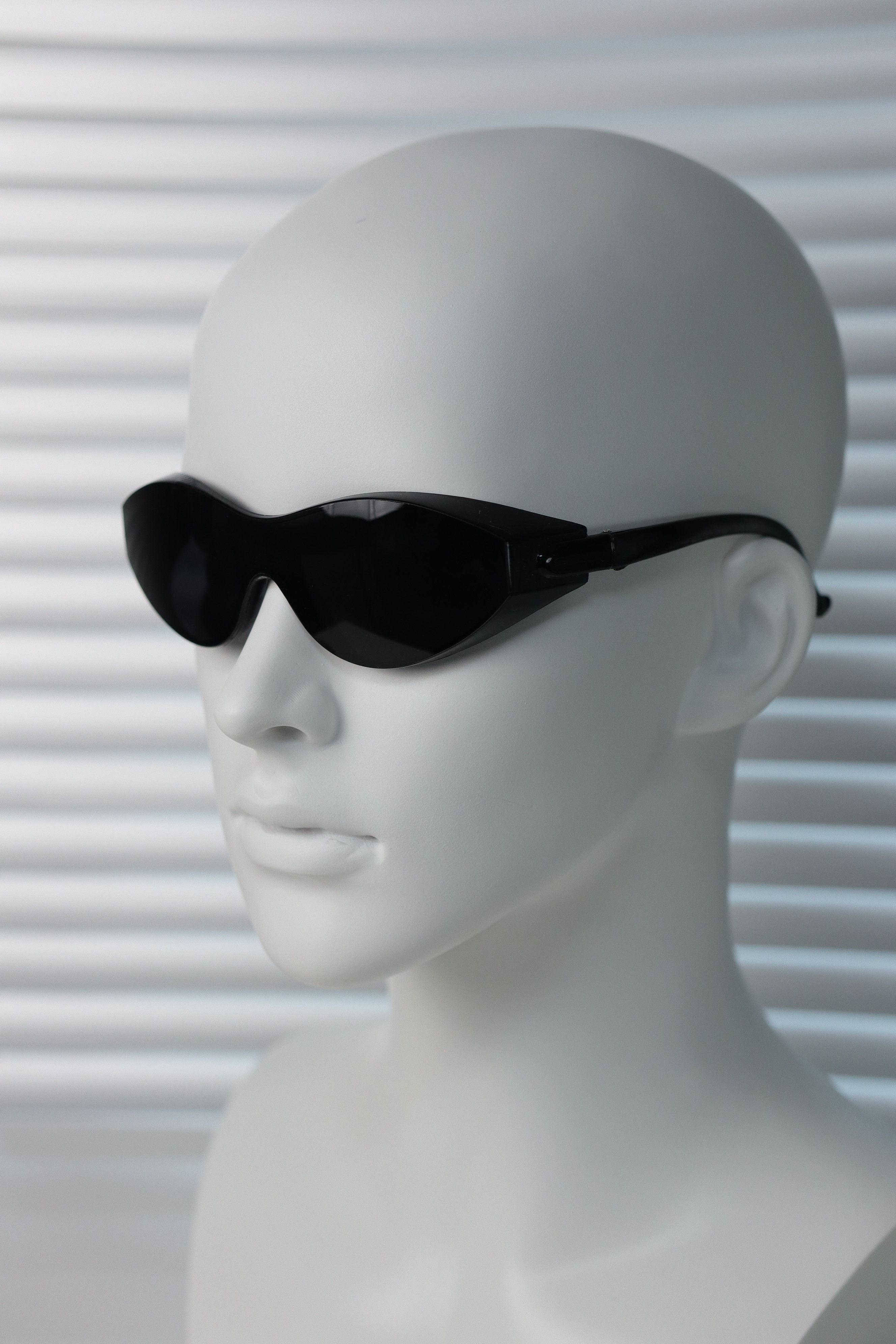 Japanese Brand Y2k Large Wide Safety Glasses Sunglasses Black Unisex OS Size ONE SIZE - 6 Thumbnail