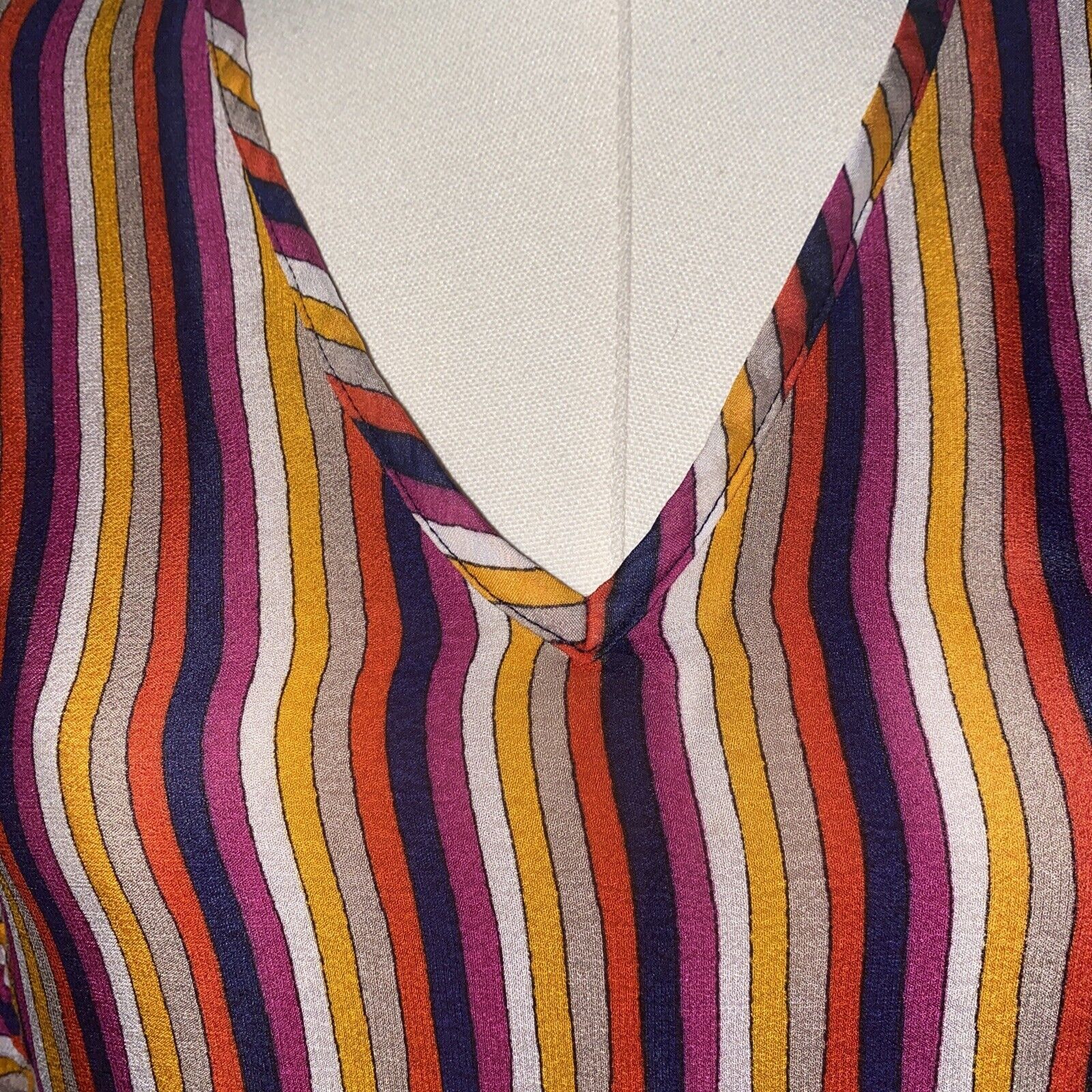 Trina Turk Trina Turk Rainbow Striped Blouse Size XS Flowy Long Sleeve Size XS / US 0-2 / IT 36-38 - 2 Thumbnail
