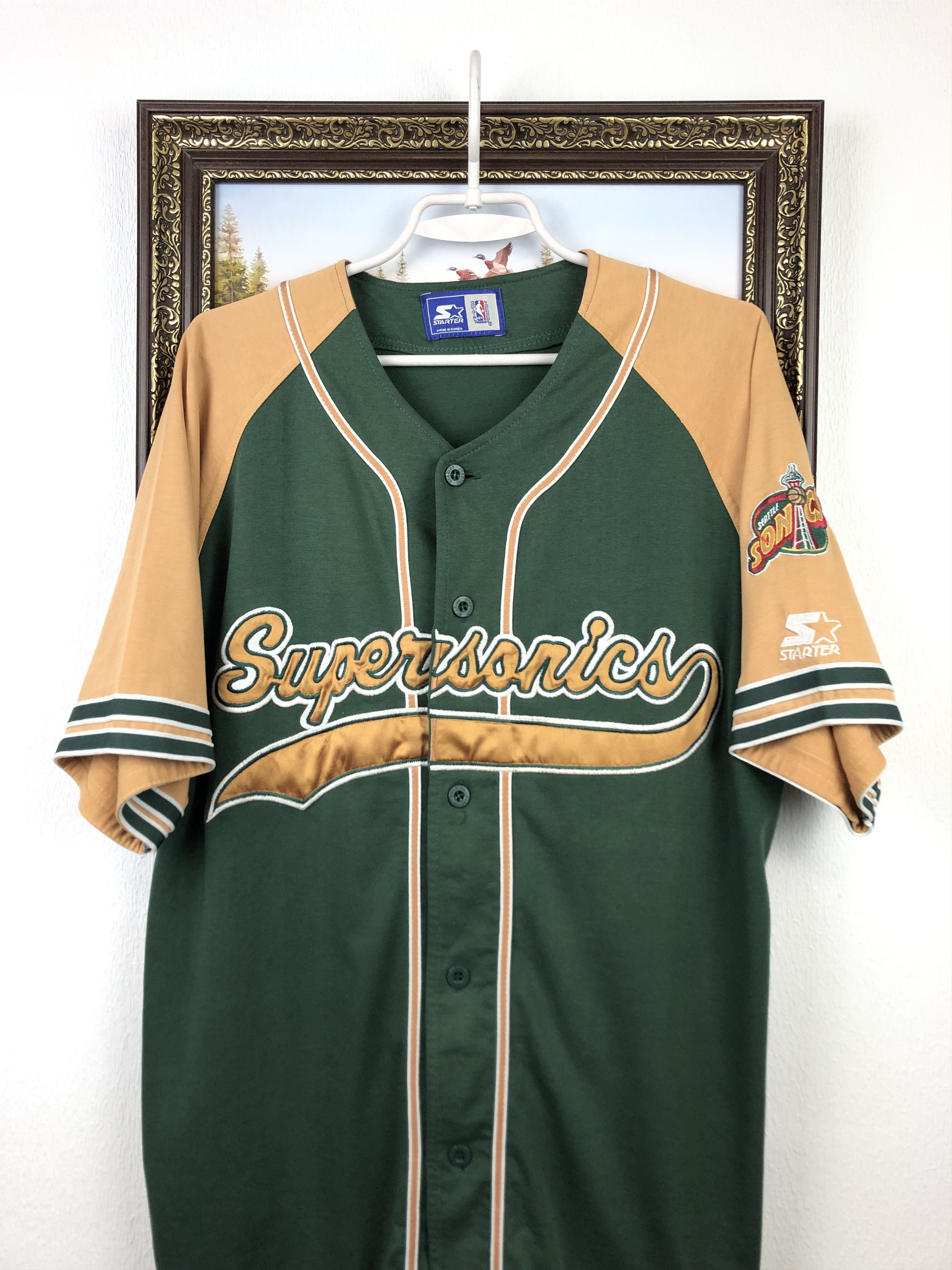 NBA Vintage Starter Seattle Supersonics Sonics Jersey Shirt NBA Size US M / EU 48-50 / 2 - 2 Thumbnail