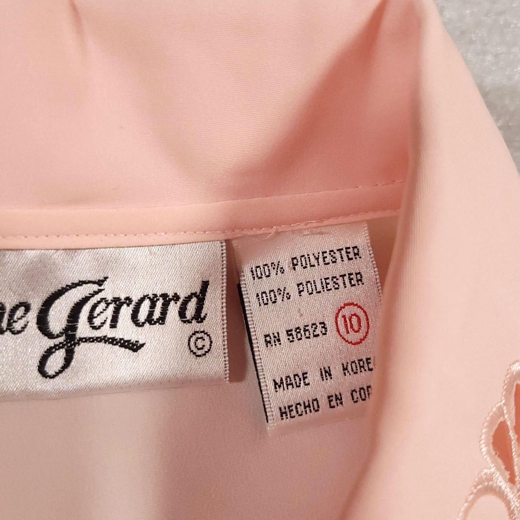 Vintage Christine Gerard Blouse Womens 10 Pink Embroidered Pearl Button Long Sleeve Top Size L / US 10 / IT 46 - 7 Thumbnail