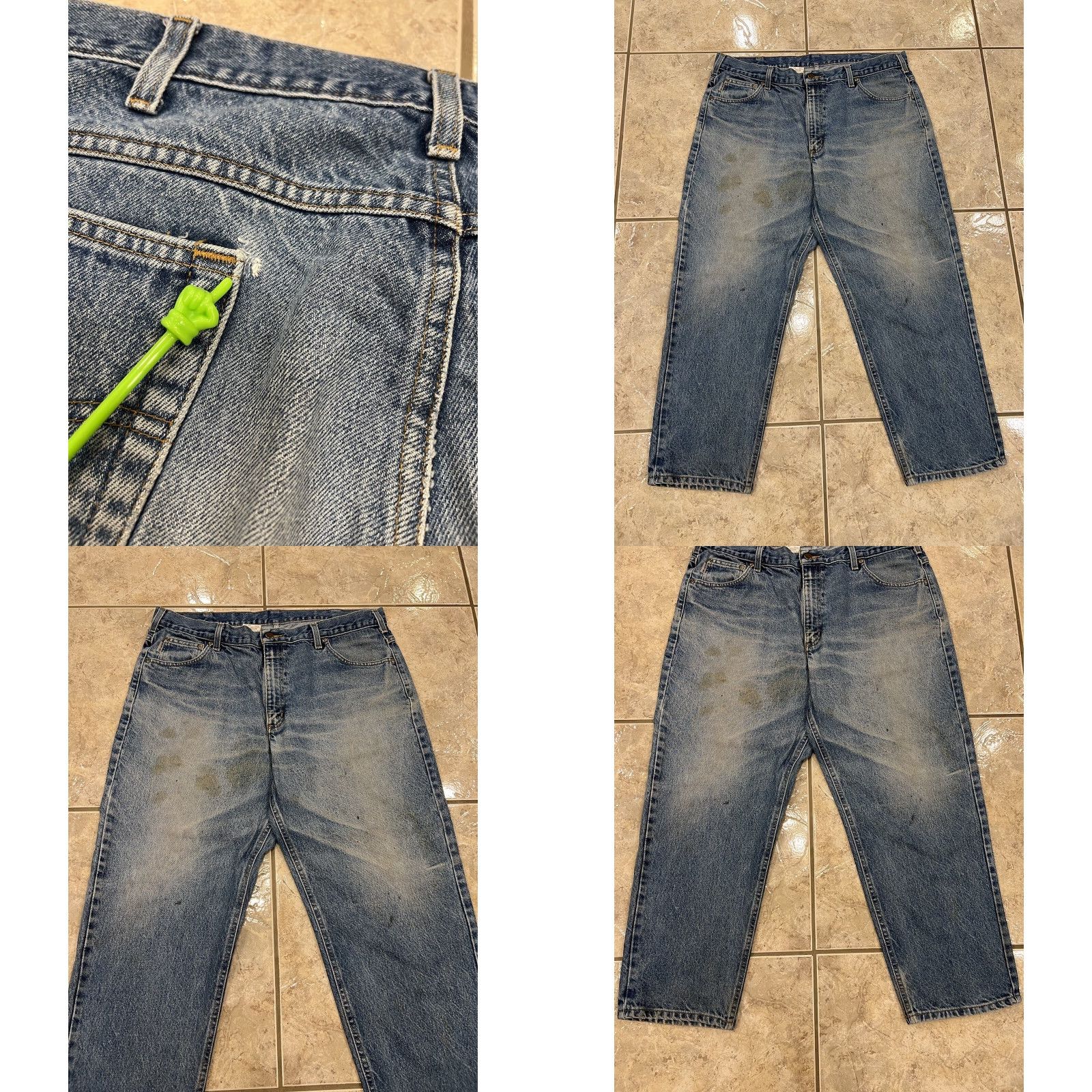 Carhartt Carhartt Jeans Men 40x28 B17 DST Relaxed Fit Denim Blue Distressed 5-Pocket Regular Size Type: Jeans Mens Regular Blue 40x28 Size US 40 / EU 56 - 8 Thumbnail