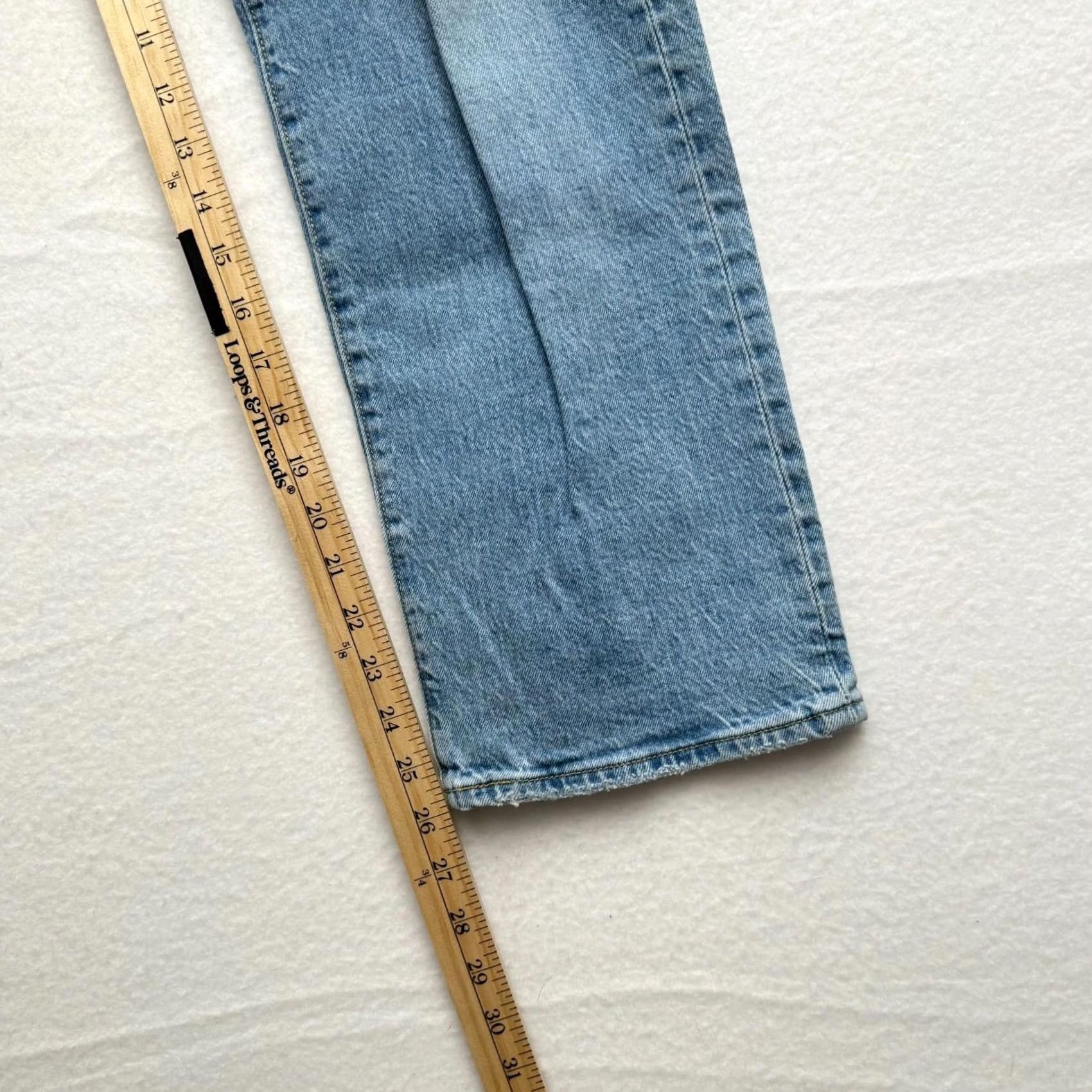 Levi's Levi's Jeans Women 26x27 Distressed Light Blue Ankle High Rise Ribcage Straight NWT Size 26" / US 2 / IT 38 - 6 Thumbnail