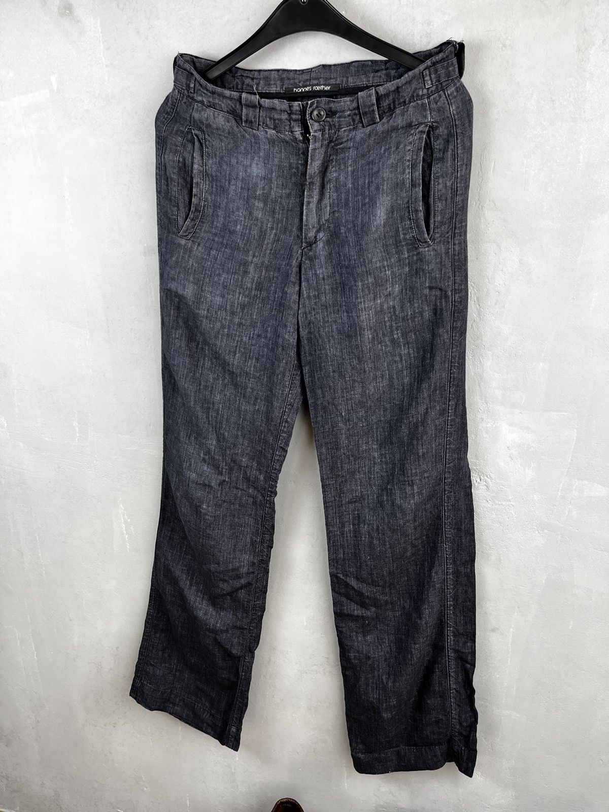 Other × hannes roether Hannes Roether Faded Gray Lace Linen Chino Pants Avant Garde Size US 31 - 1 Thumbnail