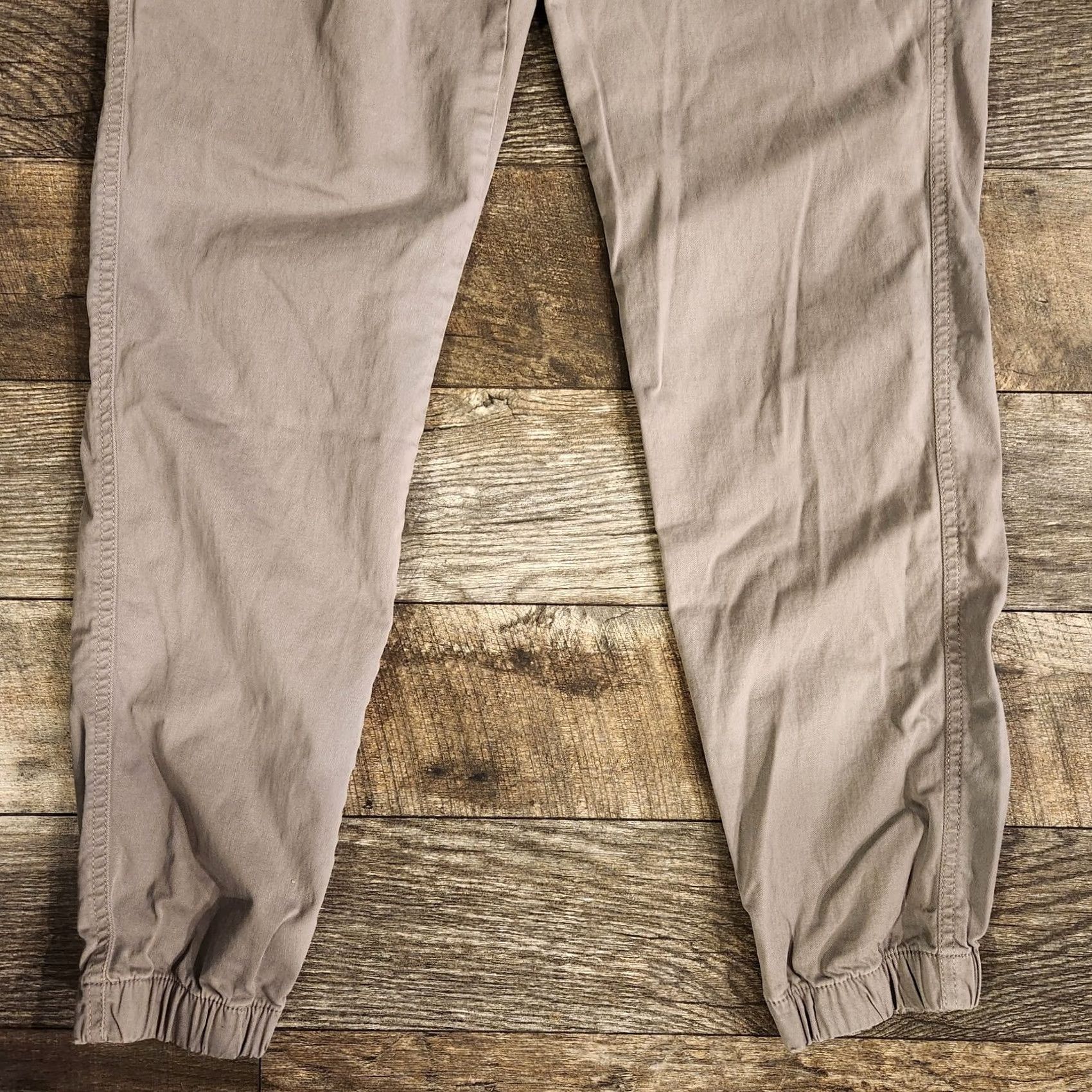Vintage Bear Bottom Jogger Pants Mens Medium Tall Gray Chino Elastic Waist Casual Slim? Notch: Regular Fit Size US 32 / EU 48 - 2 Thumbnail