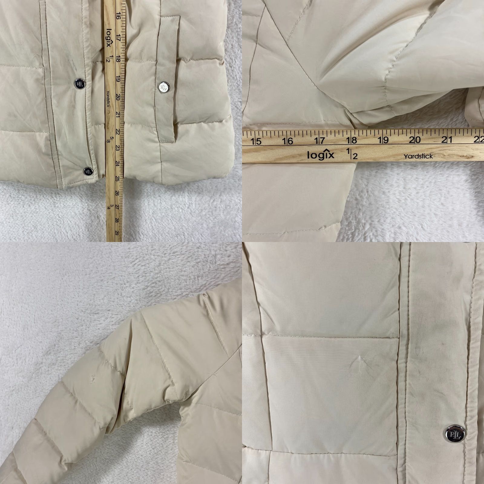 Ralph Lauren RALPH LAUREN Ivory Down Filled Coat Faux Fur Lined Hood Zip Coat Pockets XXS WMS Size XXS / US 00 / IT 34 - 8 Thumbnail