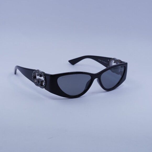 Gucci GG1824S 004 Sunglasses Black/Black Stone Cat Eye Frame