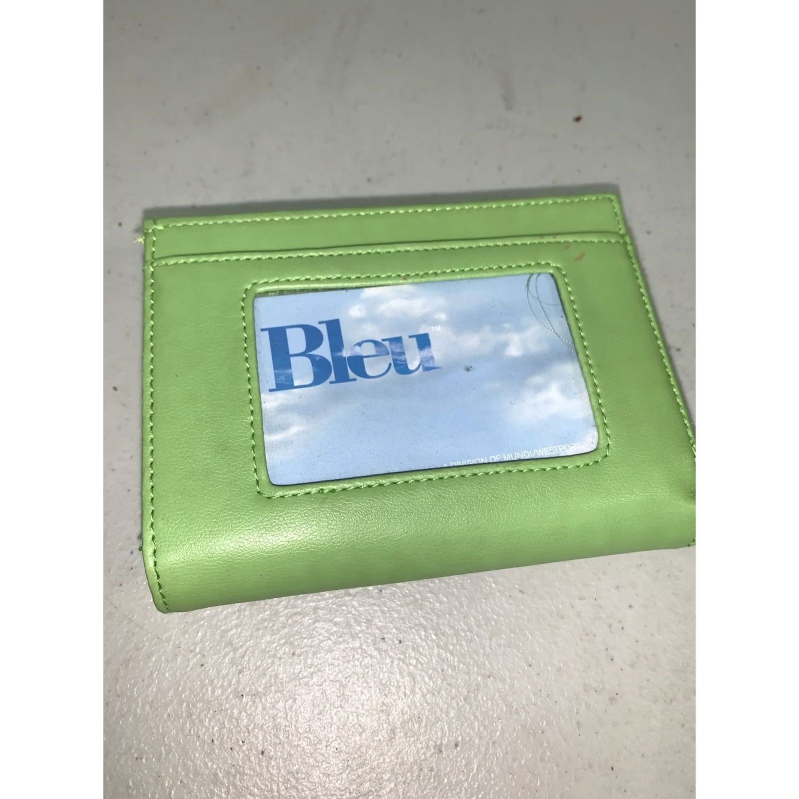 Vintage BLEU MUNDI/WESTPORT Credit Card Stripe Wallet Green Leather Size ONE SIZE - 2 Thumbnail