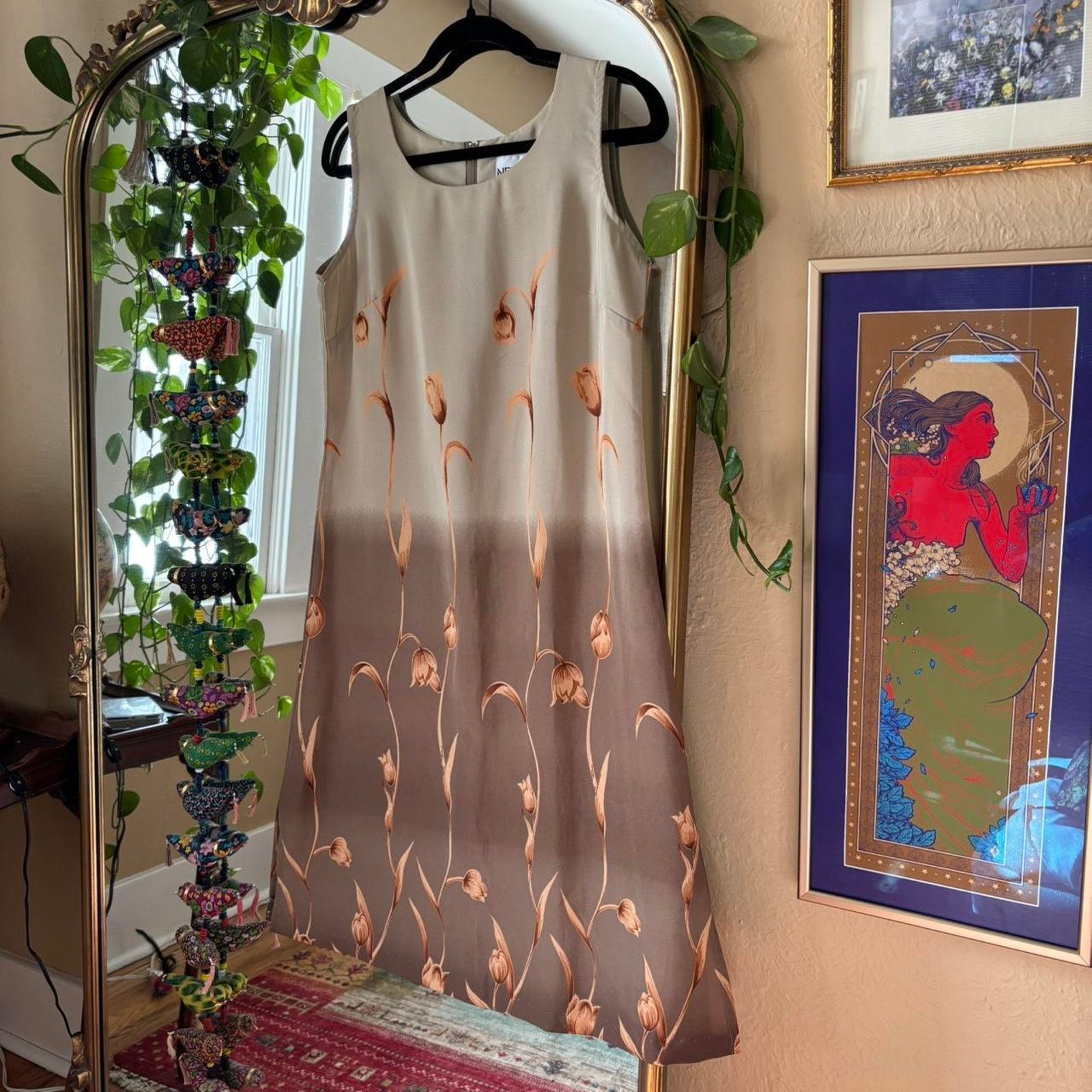 Vintage Vintage New Gear Neutral Tulip Maxi Dress Small Y2K 90s Boho Size S / US 4 / IT 40 - 5 Thumbnail