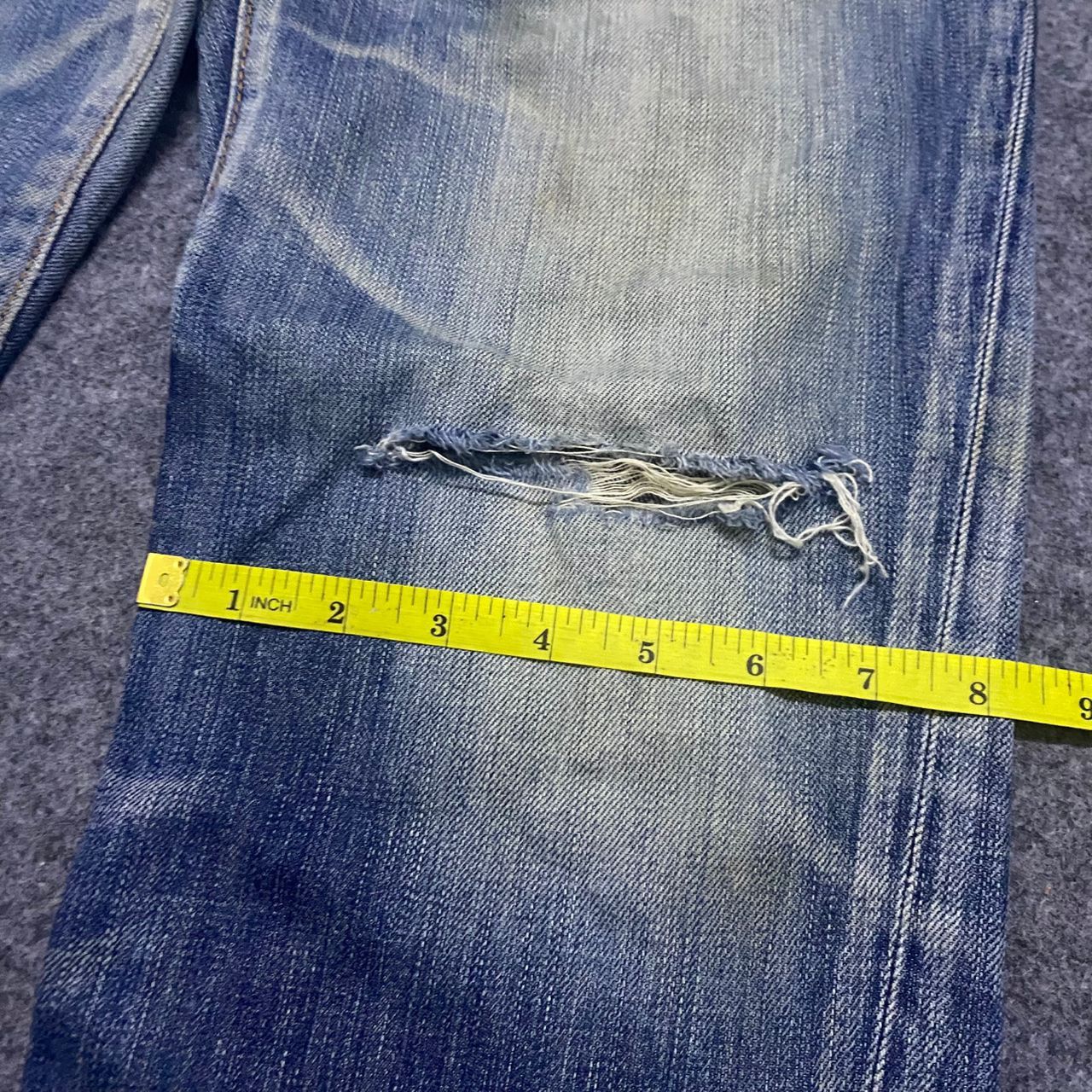 Edwin 💥Flare💥 Edwin Blue Trip Backle Back Distressed Denim Size US 34 / EU 50 - 6 Thumbnail