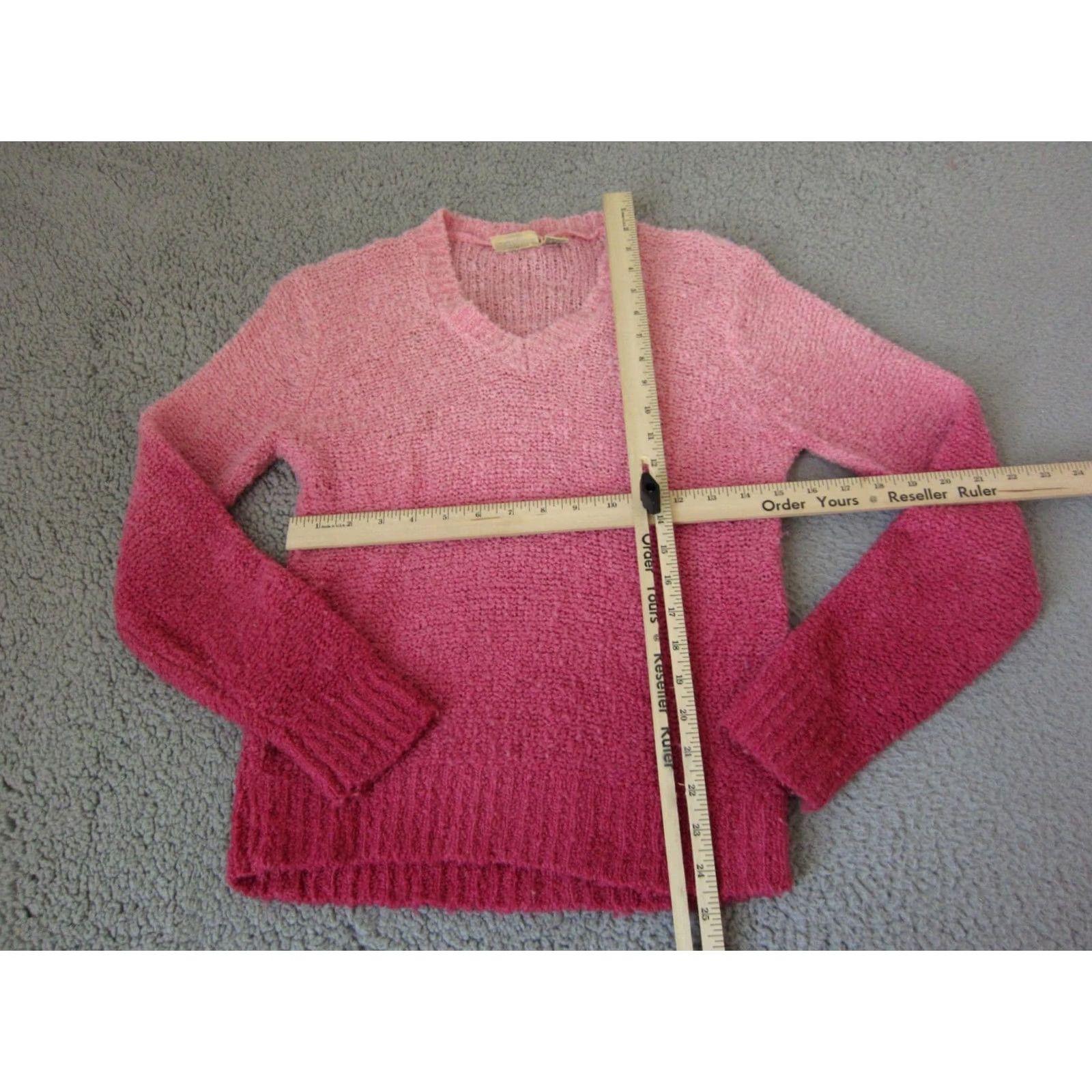 Vintage VINTAGE Gotham Sweater Womens Medium Pink Dip Dye Fuzzy Ladies V Neck 80s Size M / US 6-8 / IT 42-44 - 6 Thumbnail