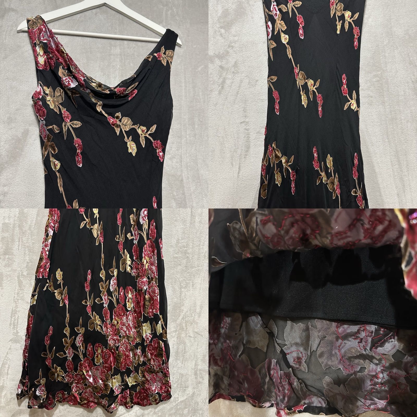 Vintage Sue Wong Nocturne Gown Womens 10 Silk Blend Intricate Floral Beads & Sequins Maxi Dress Long Ruffle Beaded Sequin VINTAGE خ Size L / US 10 / IT 46 - 8 Thumbnail