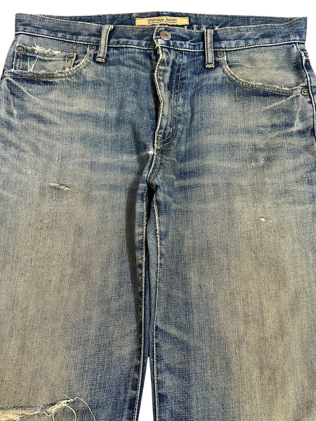 Japanese Brand Vintage Japanese Uniqlo Mud Wash Distressed Baggy Jeans Size US 33 - 3 Thumbnail