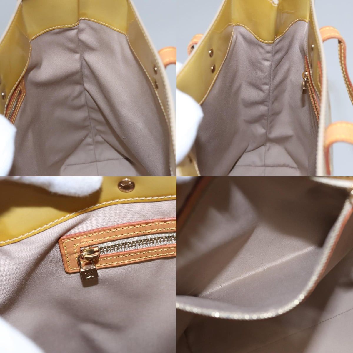 Louis Vuitton LOUIS VUITTON Monogram Vernis Reade MM Hand Bag Beige M91141 Size ONE SIZE - 12 Thumbnail