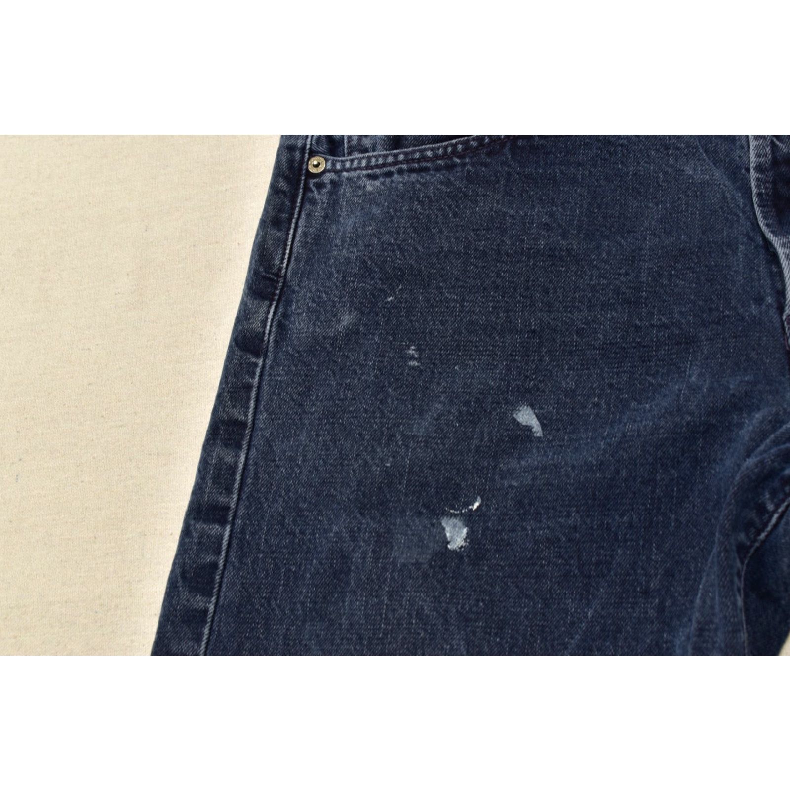 Levi's VINTAGE Levi's 501 Original Fit Jeans Men Dark Wash Distressed Paint Splatter 34x32 Blue Cotton Denim 5-Pocket Straight Button Size US 34 / EU 50 - 2 Thumbnail