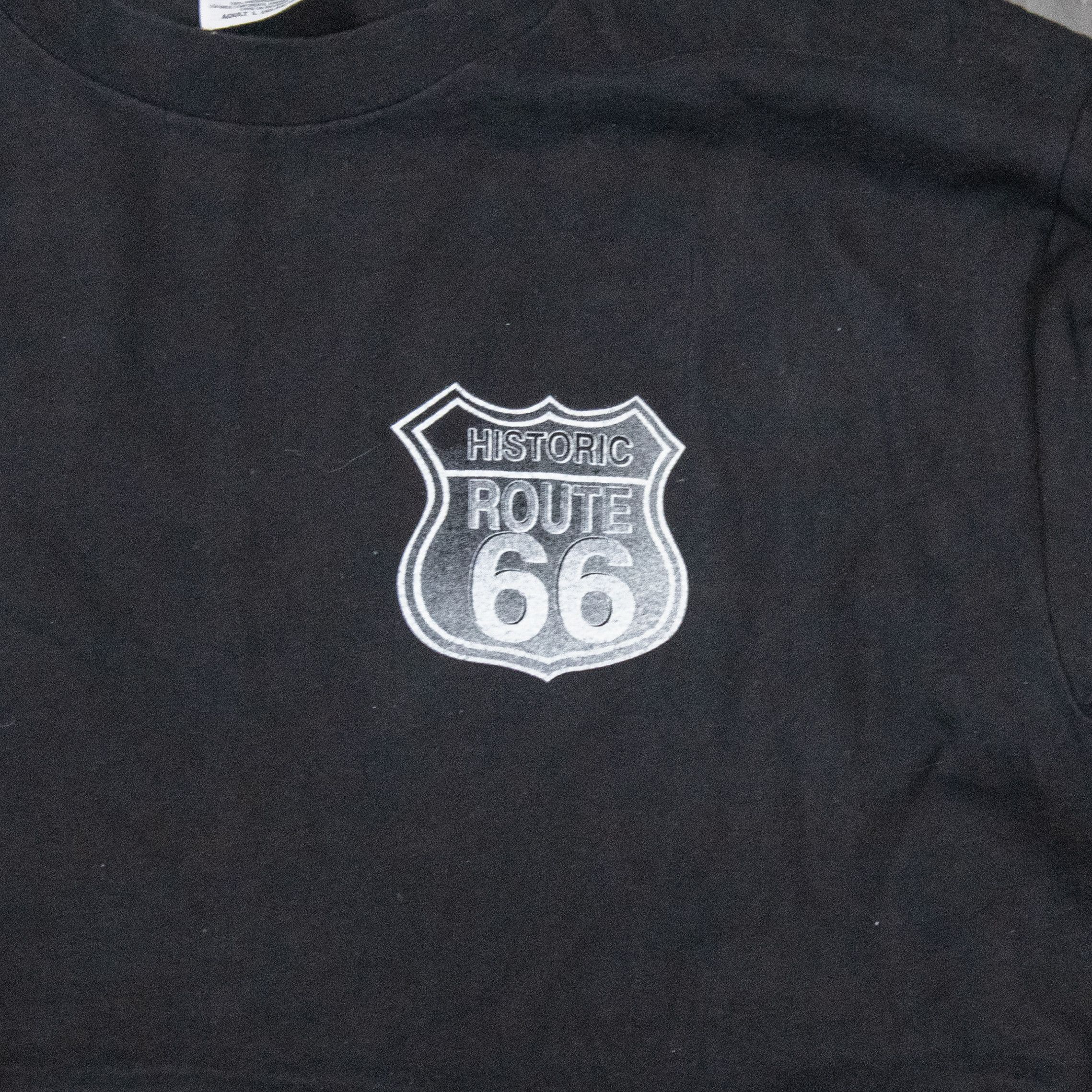 Hanes Vintage 1990's Route 66 Old School Hot Rods Black T-Shirt Size US L / EU 52-54 / 3 - 4 Thumbnail