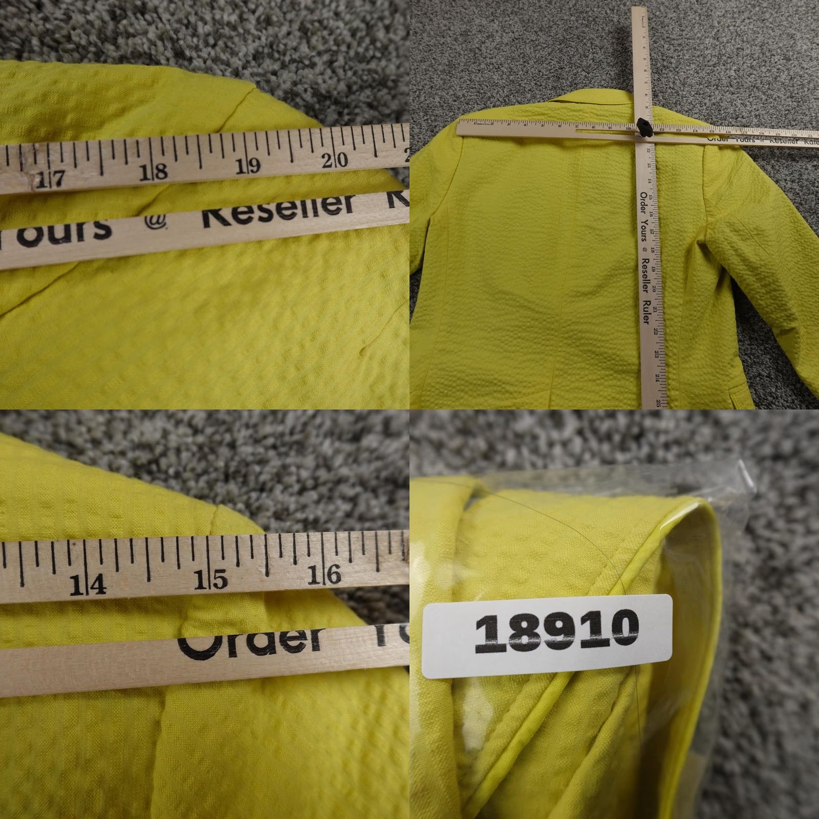 Banana Republic Banana Republic Blazer Womens 4 Yellow Seersucker Sport Coat Jacket Button Collared Lined Pockets Short Length Size S / US 4 / IT 40 - 9 Thumbnail