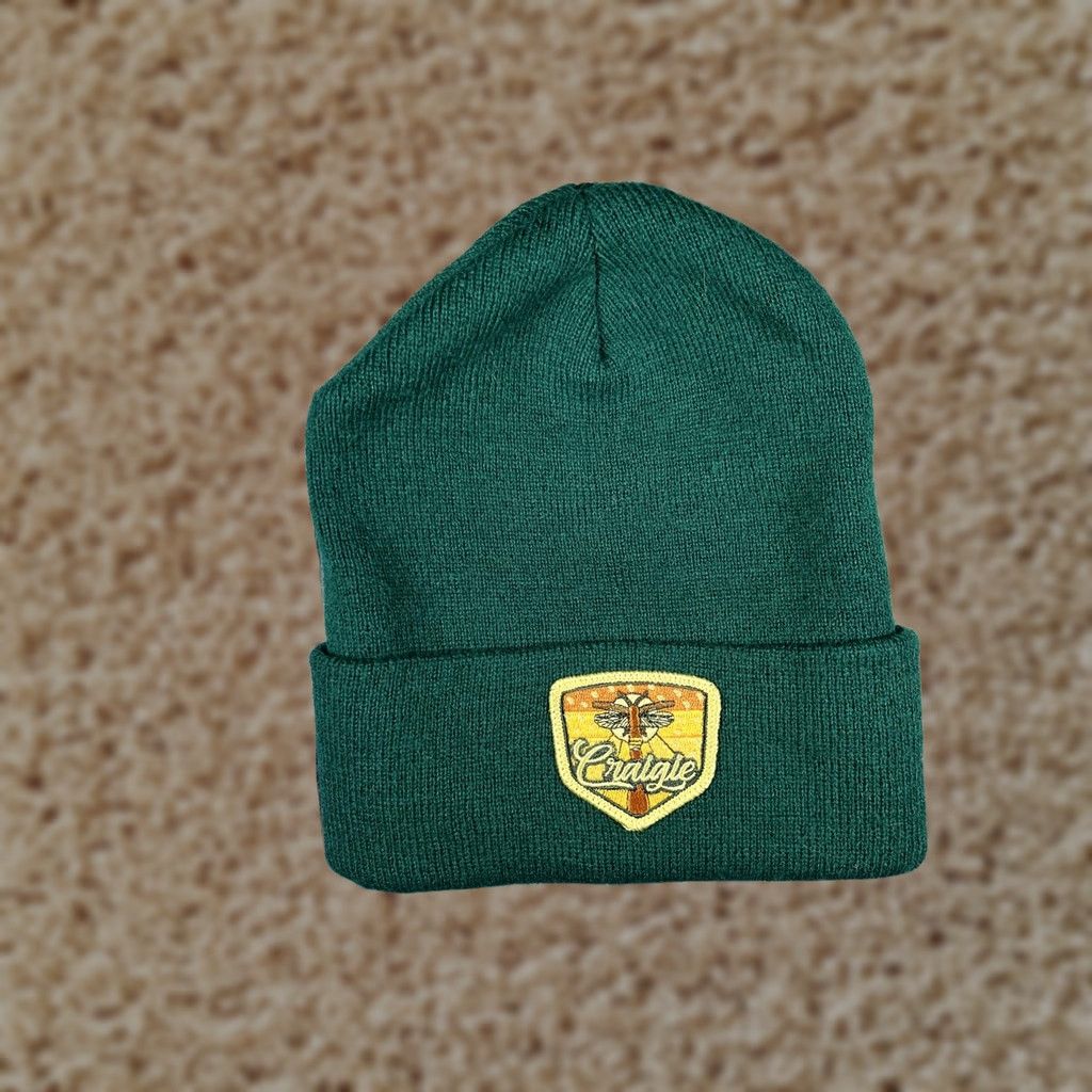 Vintage Yupoong Beanie Men One Size Green Knit Cuffed Patch Winter Outdoor Size ONE SIZE - 1 Thumbnail