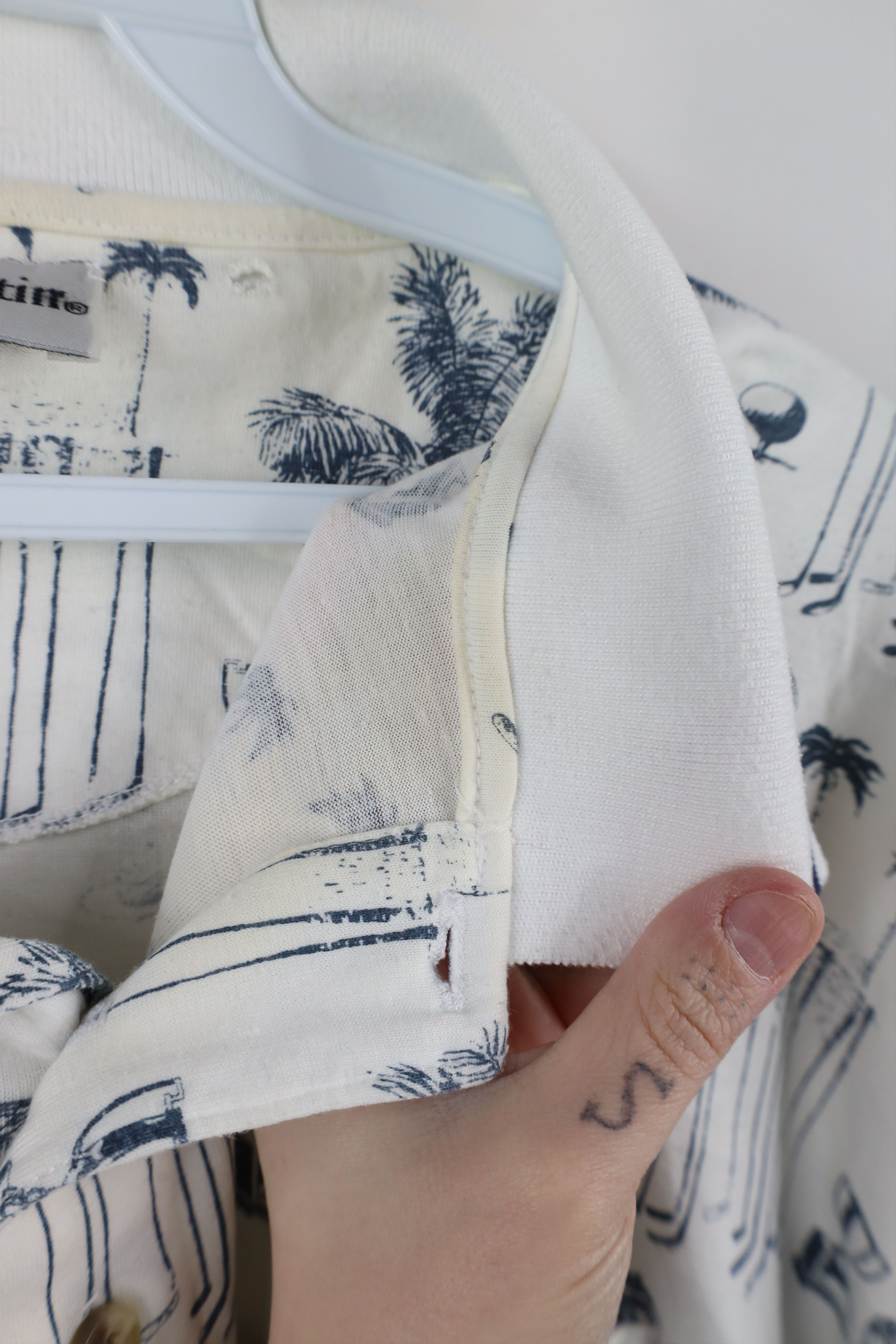 Vintage Vintage 90s All Over Print Golf Palm Tree Polo Shirt White Size US XXL / EU 58 / 5 - 5 Thumbnail