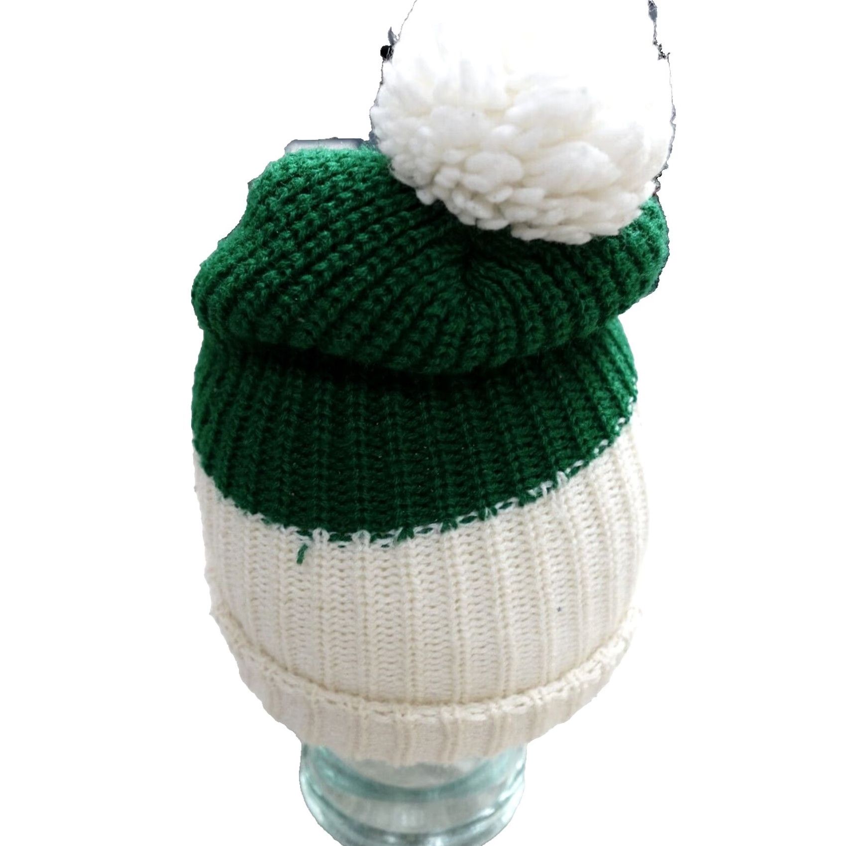 Vintage VINTAGE New York Jets White Green Hat Pom Pom Toboggan Felt Patch 70s Mens One Size White Beanie Acrylic Size ONE SIZE - 5 Thumbnail