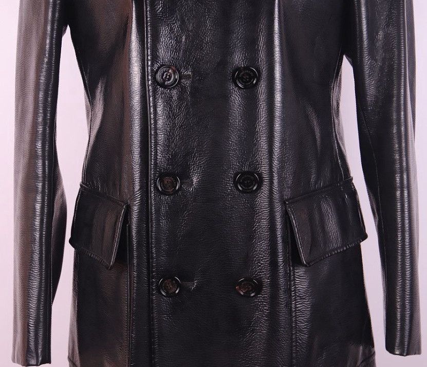 Burberry Prorsum Burberry Prorsum Leather Double-Breasted Biker Trench Coat Size US M / EU 48-50 / 2 - 2 Thumbnail