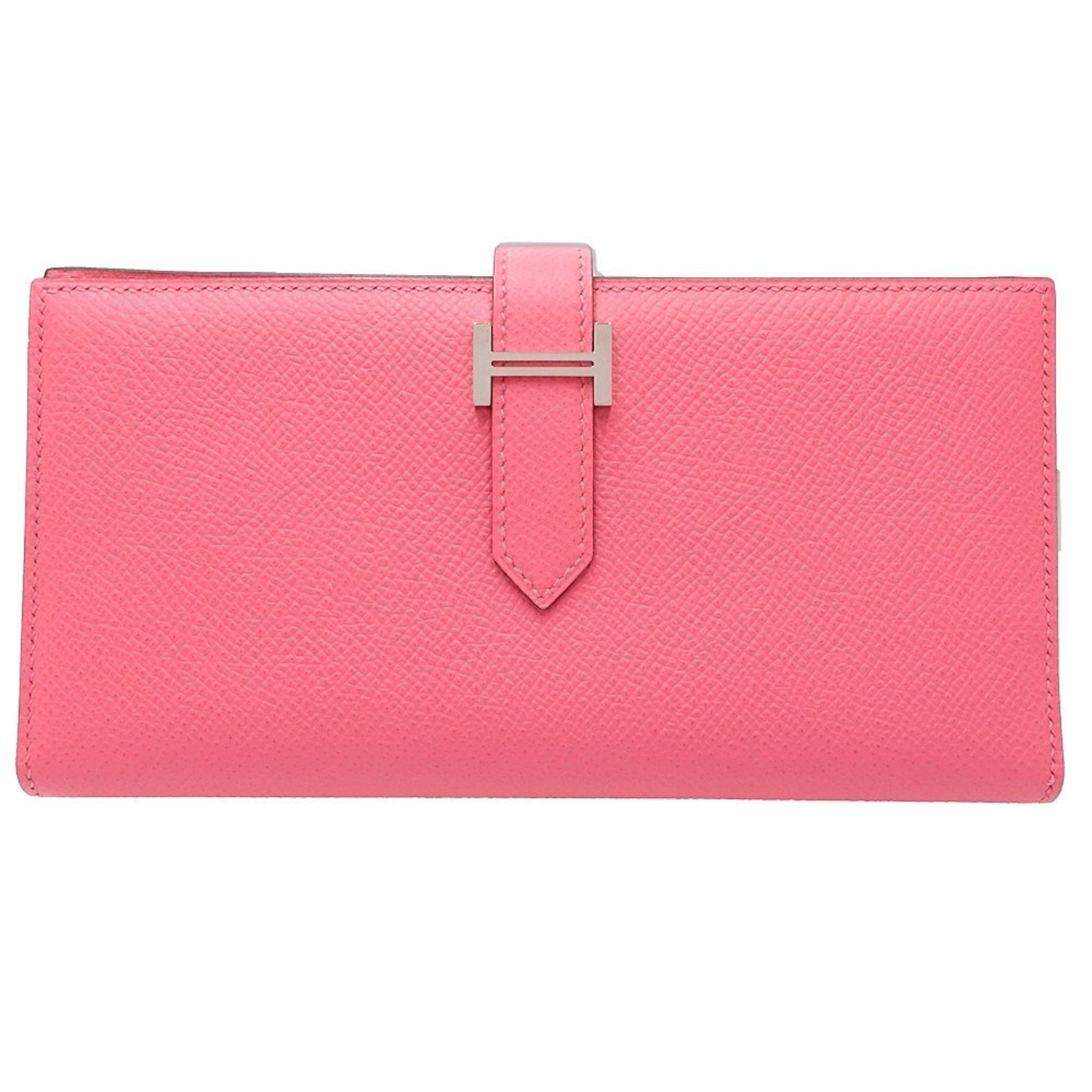 Hermes Hermes Long Wallet Bearn Soufflet C Stamped Epsom Leather Pink 181207 Size ONE SIZE - 1 Thumbnail