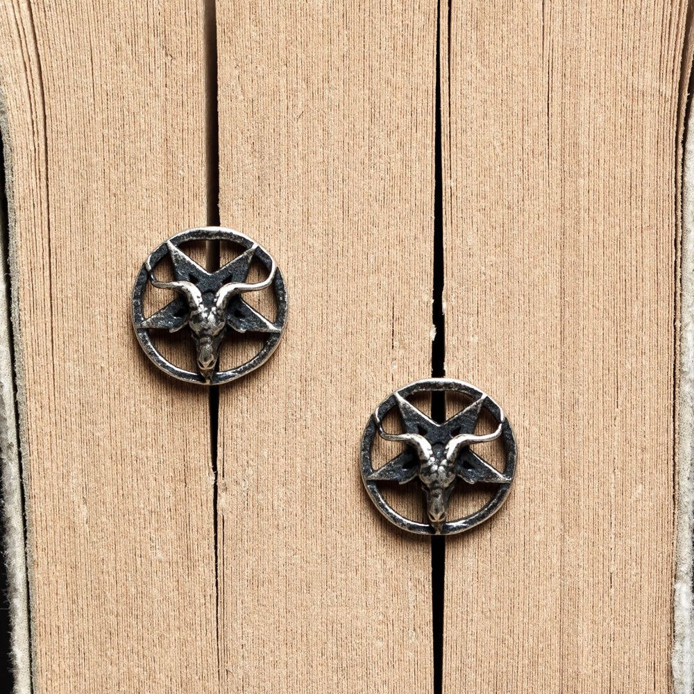 Jewelry Sheep Skeleton Demon Matchless Earrings One Pairs Chrome Size ONE SIZE - 2 Thumbnail