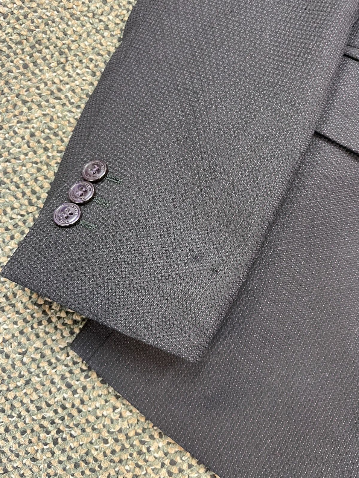 Versace Textured Peak Lapel 2-Button Suit Size 42R - 16 Thumbnail