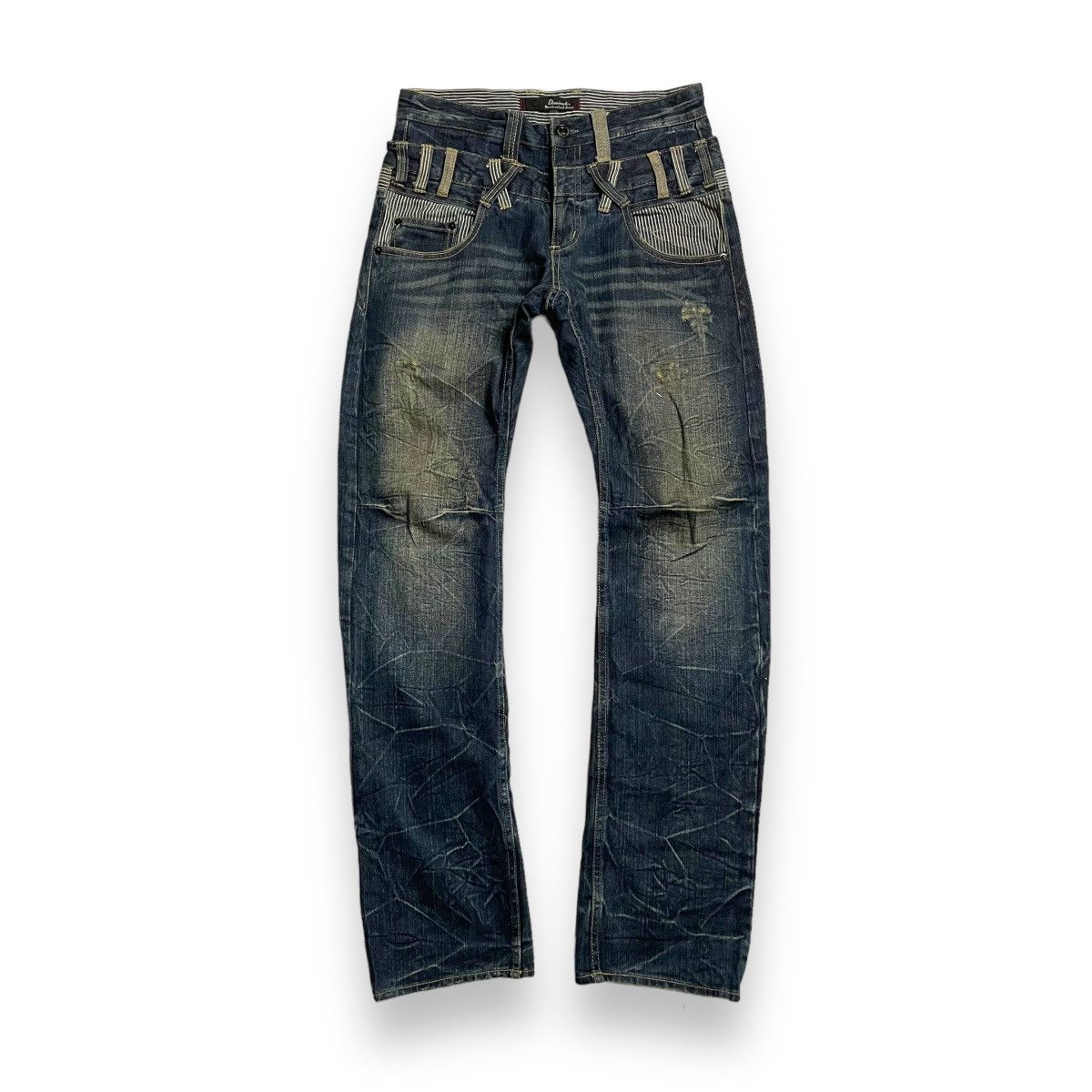 If Six Was Nine × Japanese Brand × Le Grande Bleu (L.G.B.) 🇯🇵 DOMINATED HANDCRAFTED DOUBLE WAIST DISTRESSED DENIM PANTS Size US 30 / EU 46 - 1 Thumbnail