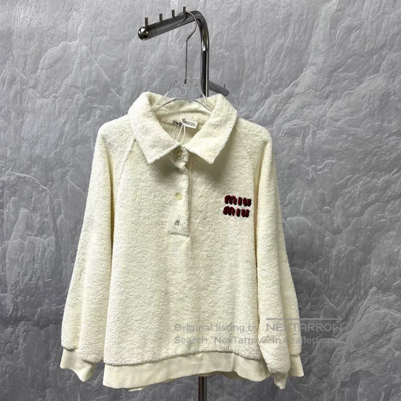 Miu Miu miumiu towel embroidered polo sweatshirt XS. Size US XS / EU 42 / 0 - 2 Thumbnail