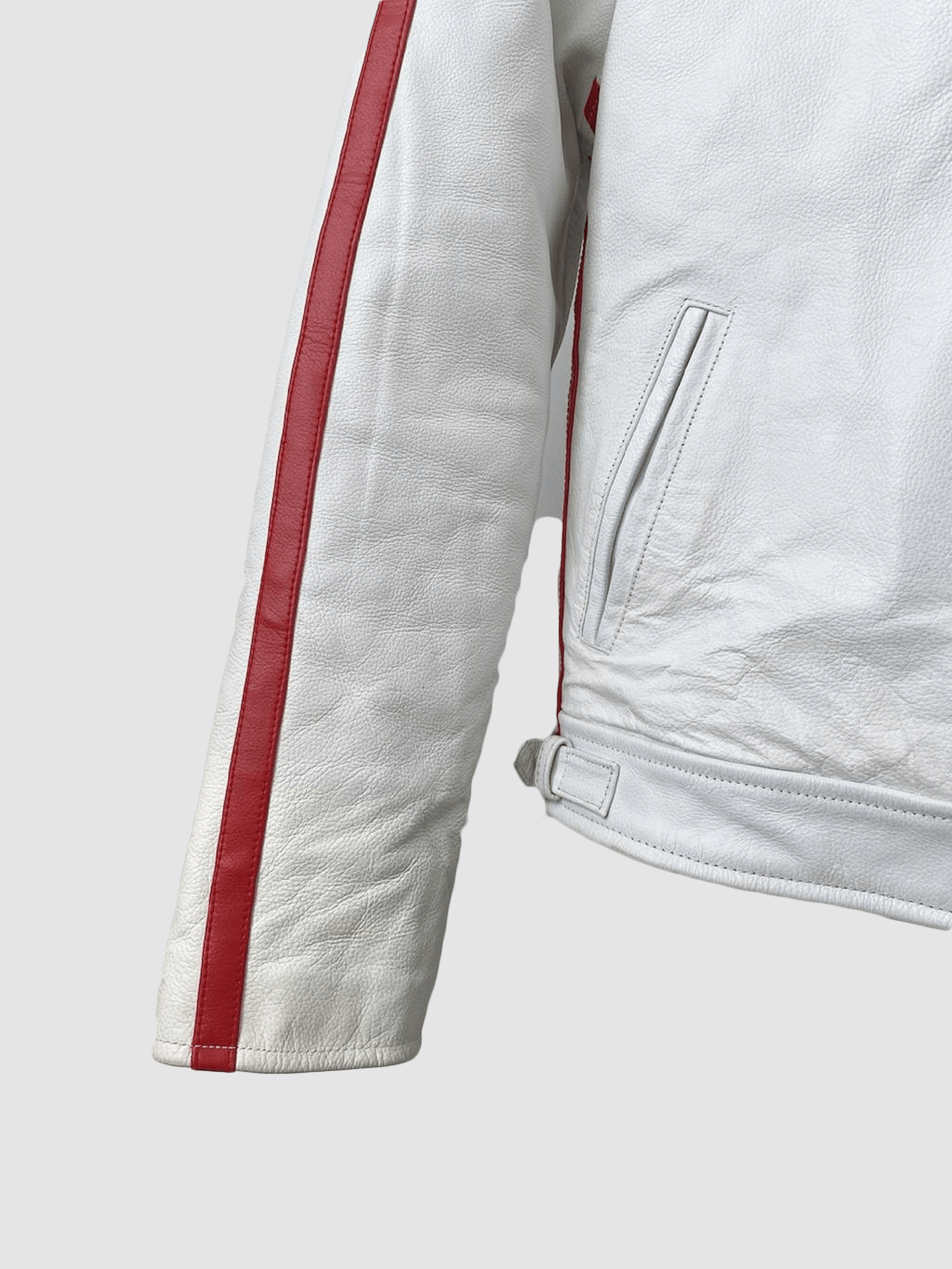 Leather Men's White Streetwear Leather Jacket Zip up Y2K Size US L / EU 52-54 / 3 - 4 Thumbnail