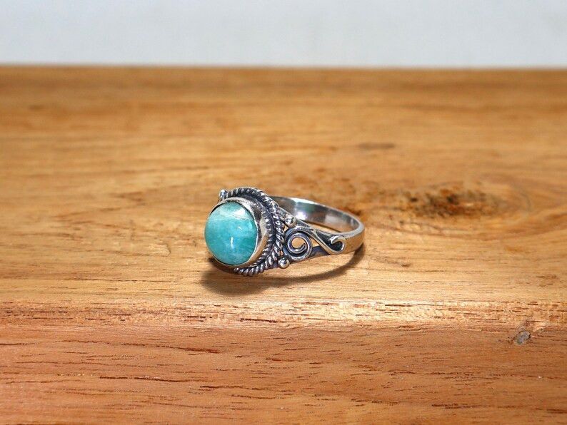 Handmade Handmade Amazonite Ring: 925 Silver Ring, Gift for Christmas Size ONE SIZE - 4 Thumbnail