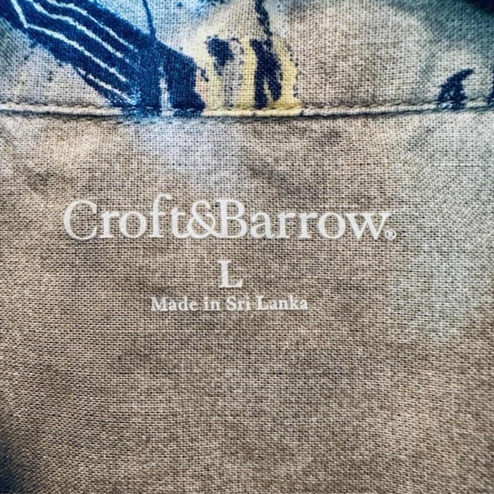 Croft & Barrow Croft & Barrow Hawaiian Button Shirt LRG Tan Sailboats Palms Size US L / EU 52-54 / 3 - 2 Thumbnail