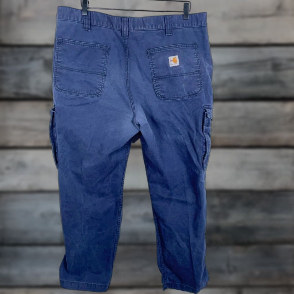 Carhartt Carhartt Flame Resistant Cargo Pants Men's 40 x 29 Dark Blue Canvas Rugged Flex Size US 40 / EU 56 - 1 Thumbnail