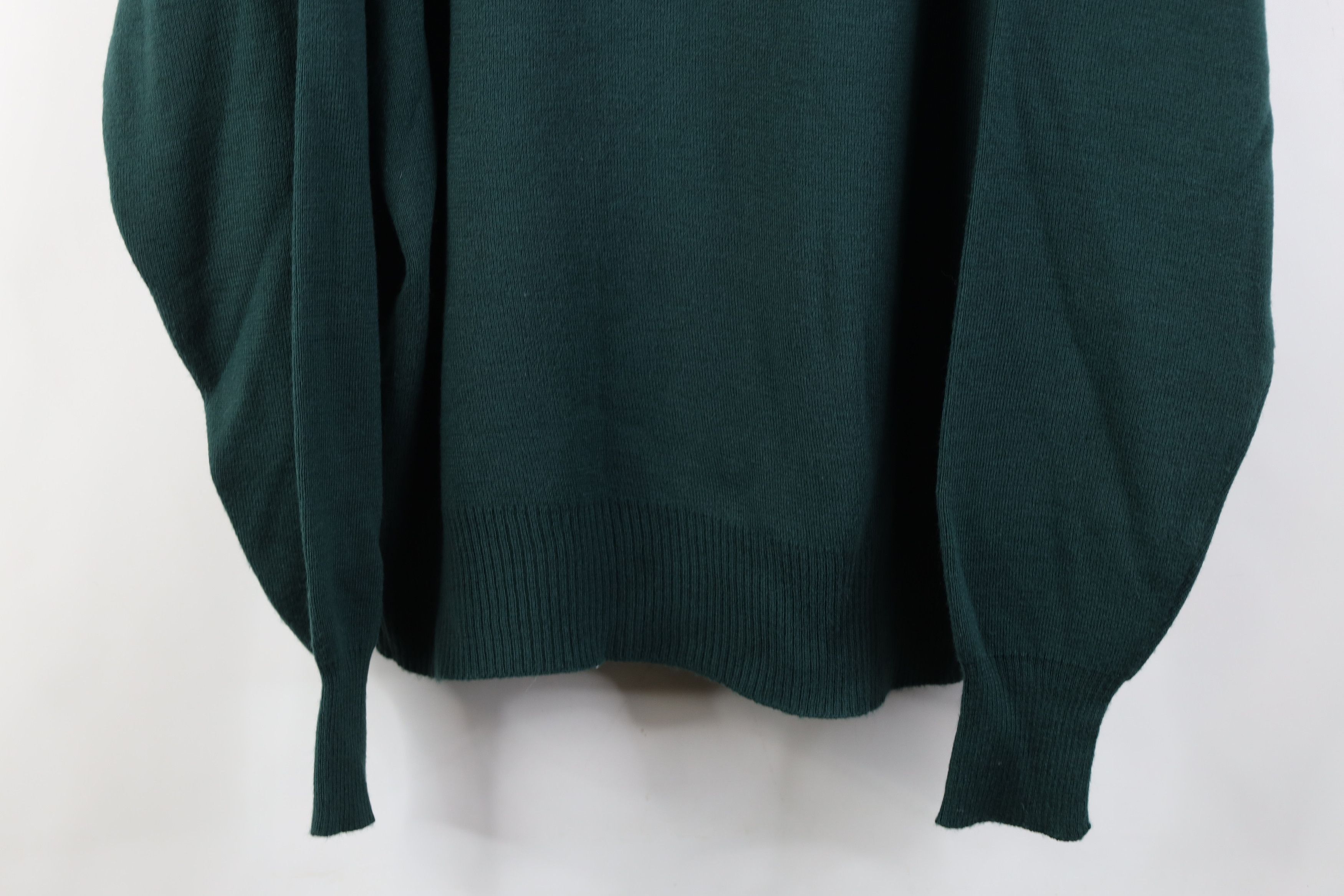 Vintage Vintage 90s Streetwear Striped 1/4 Half Zip Sweater Green Size US XL / EU 56 / 4 - 3 Thumbnail