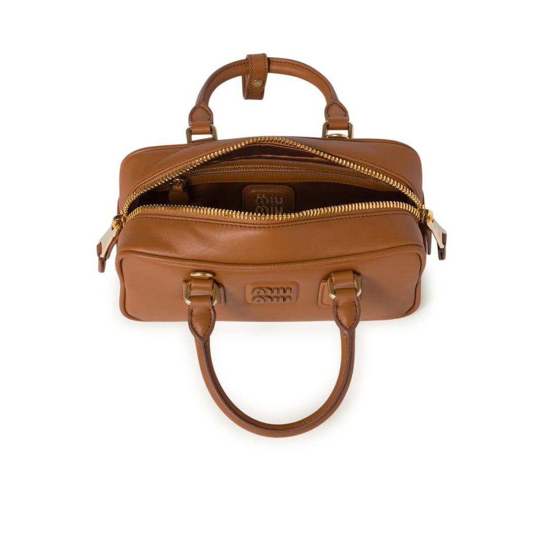 Miu Miu MIU MIU Arcadie Regular $3150 Cognac Leather Top Handle Bag Size ONE SIZE - 4 Thumbnail