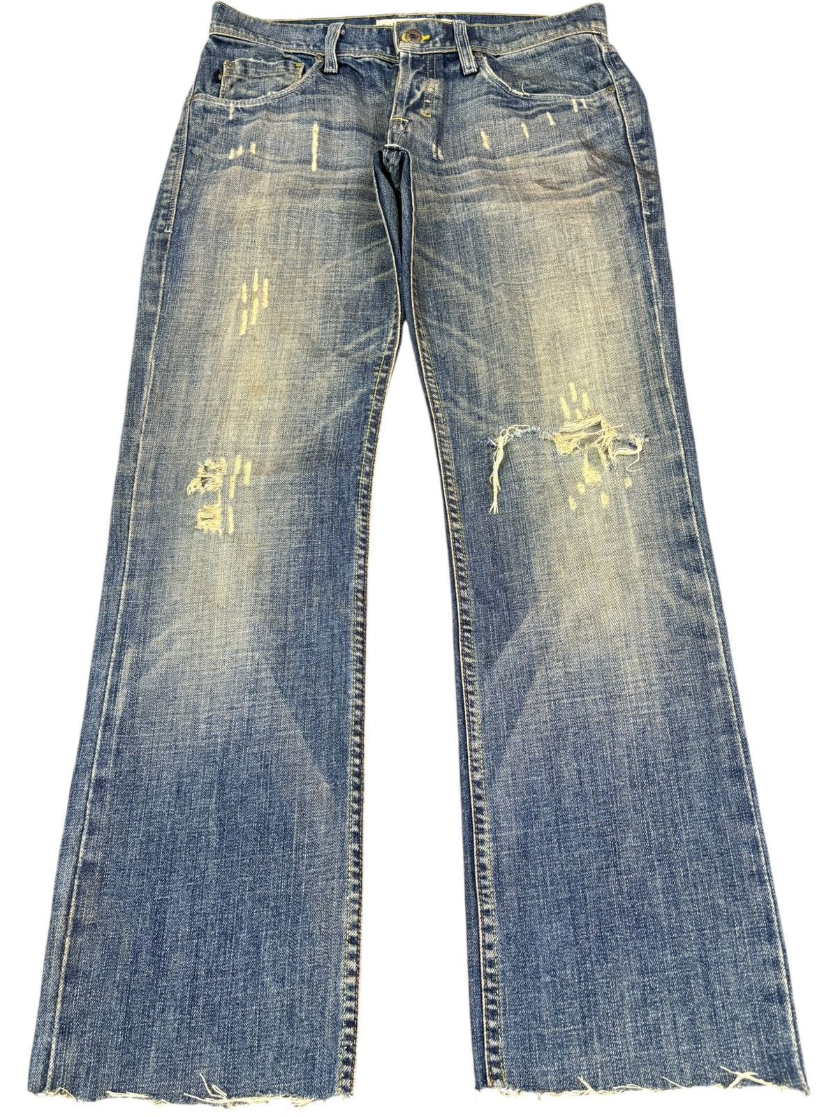 Japanese Brand Vintage Japanese Brand Mud Wash Distressed Loose Jeans Size US 31 - 1 Thumbnail